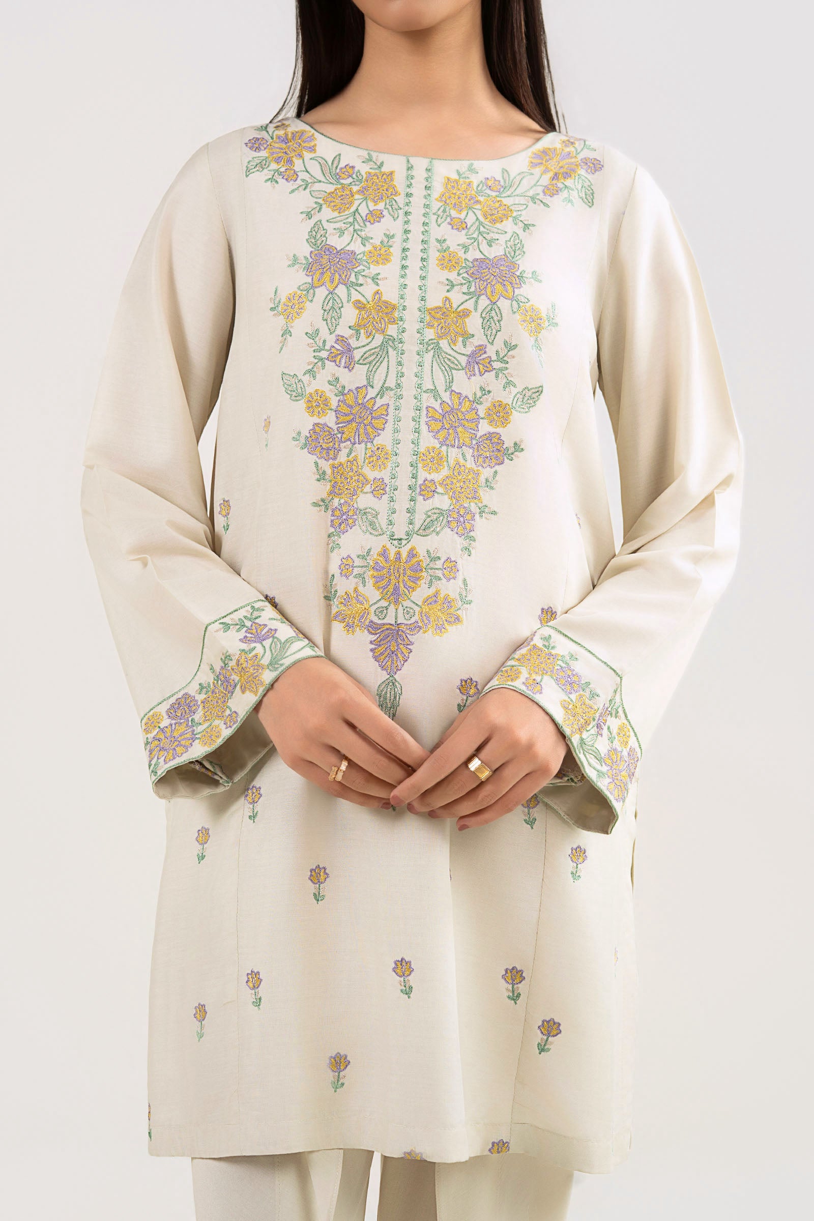 2 Pc Embroidered Arabic Lawn Suit