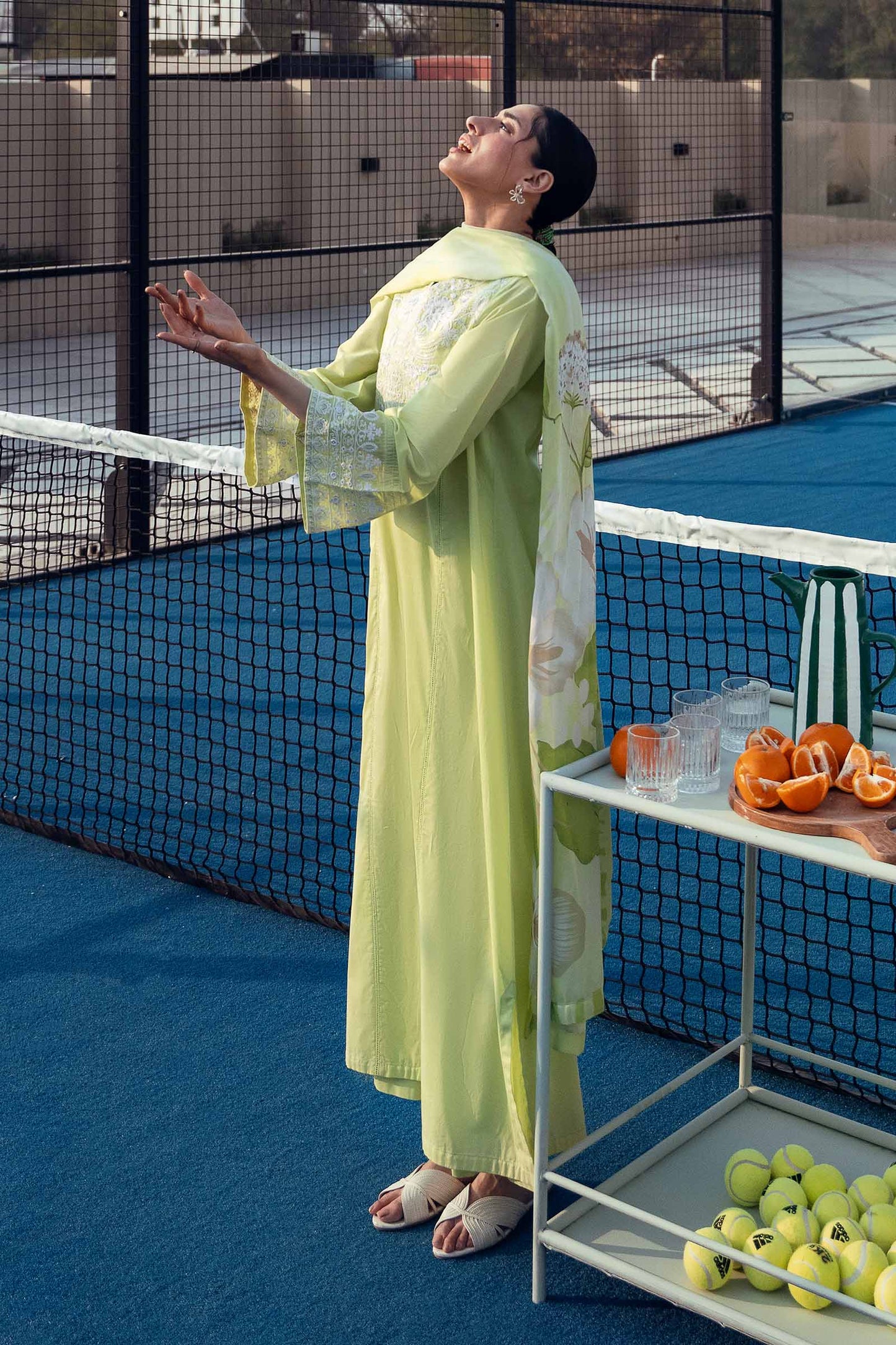 2 Pc Embroidered Arabic Lawn Suit