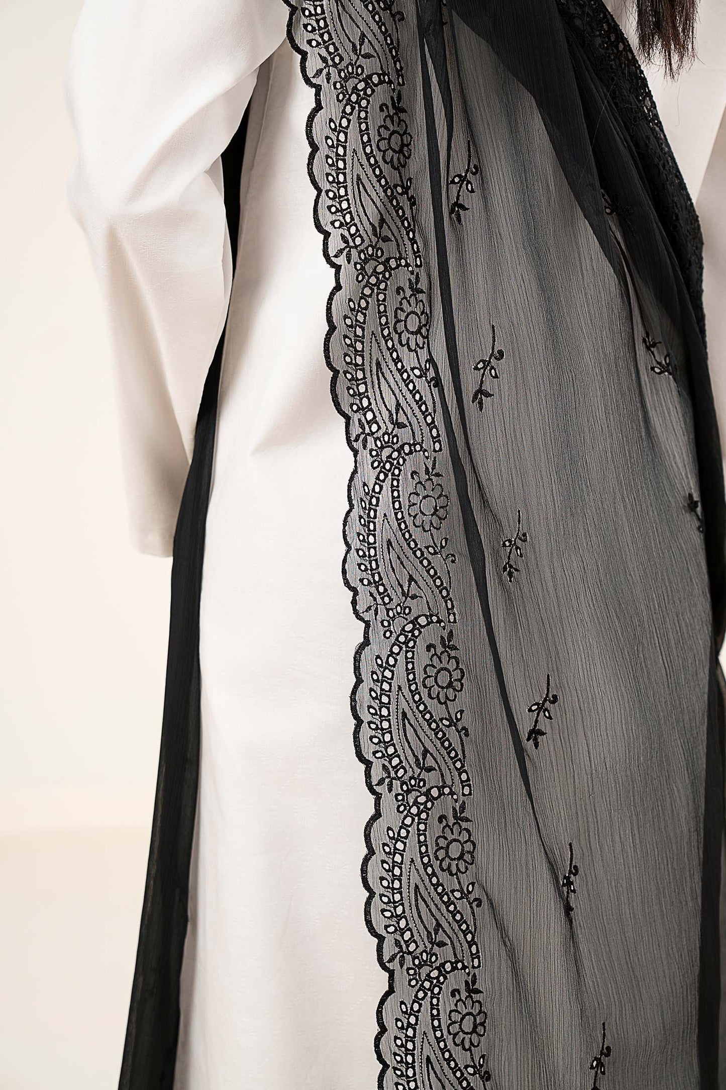 Embroidered Cationic Chiffon Dupatta