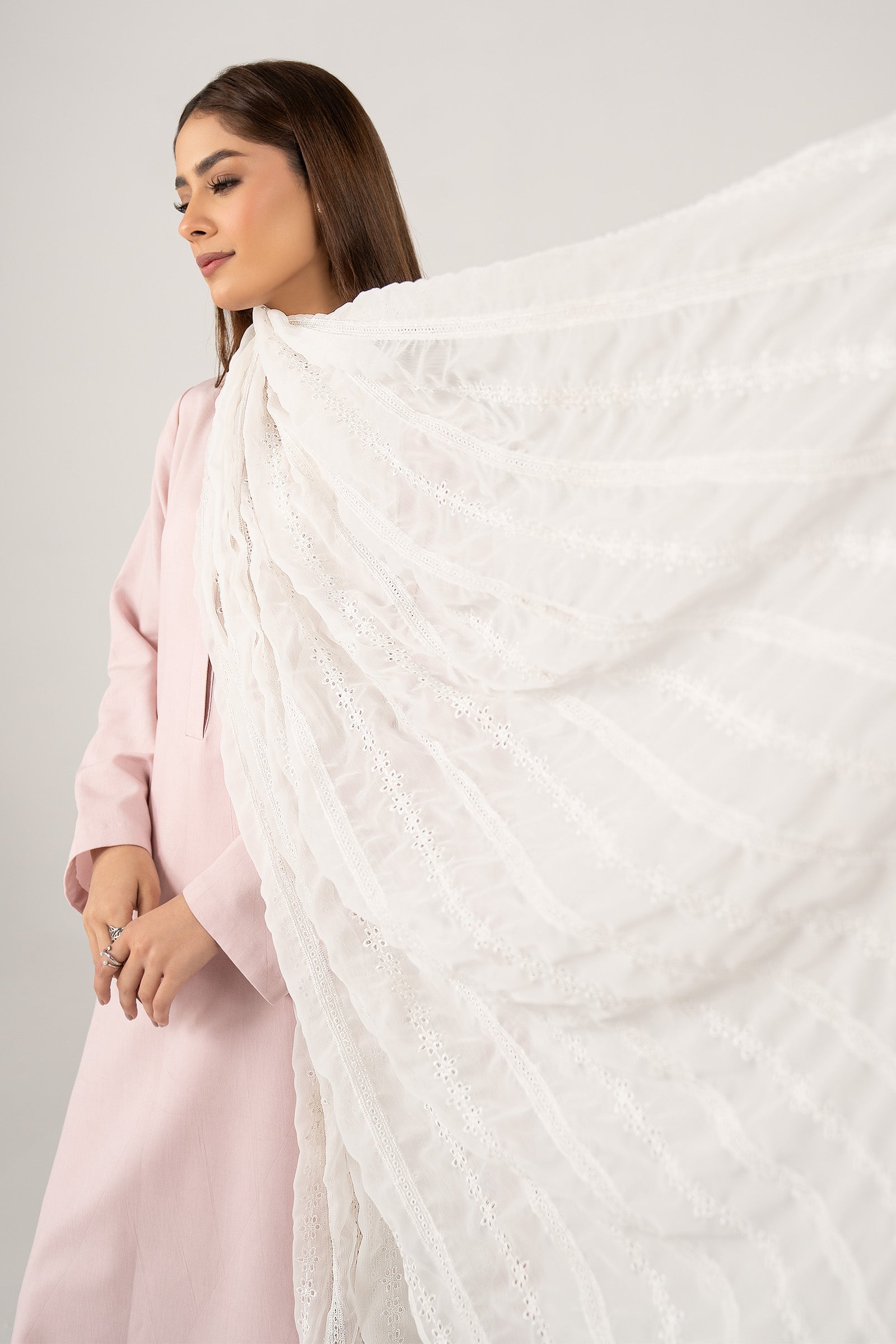 Embroidered Cationic Chiffon Dupatta