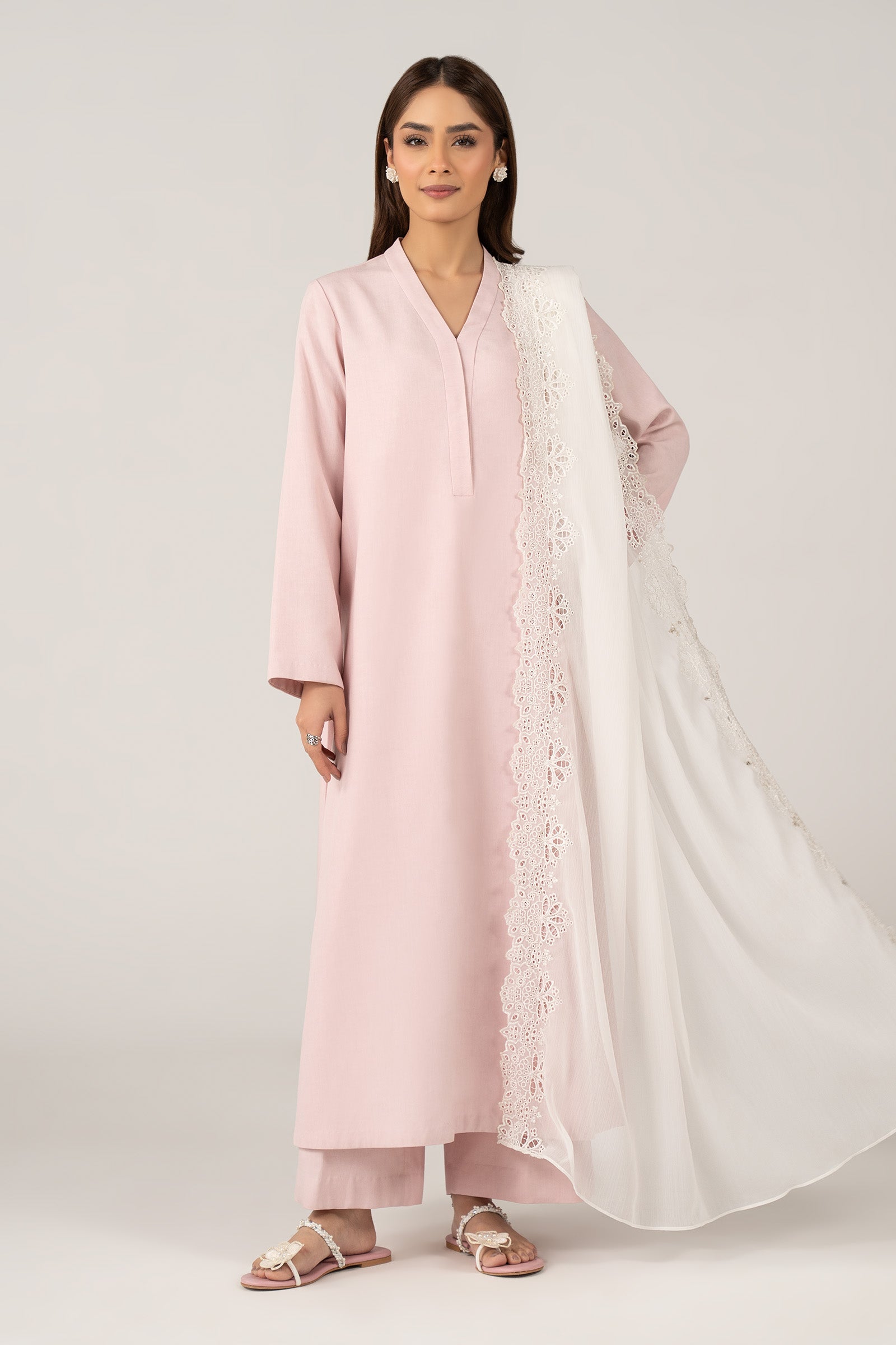 Embroidered Cationic Chiffon Dupatta