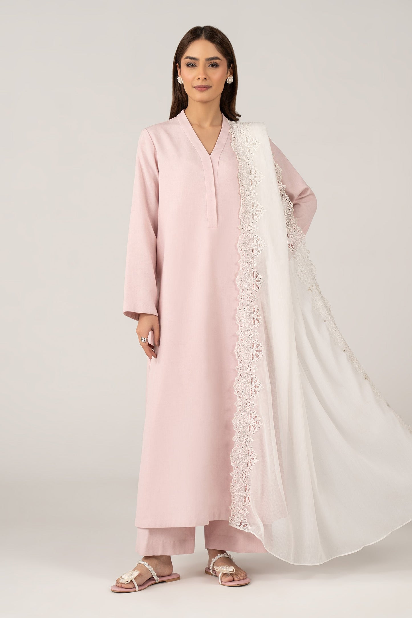 Embroidered Cationic Chiffon Dupatta