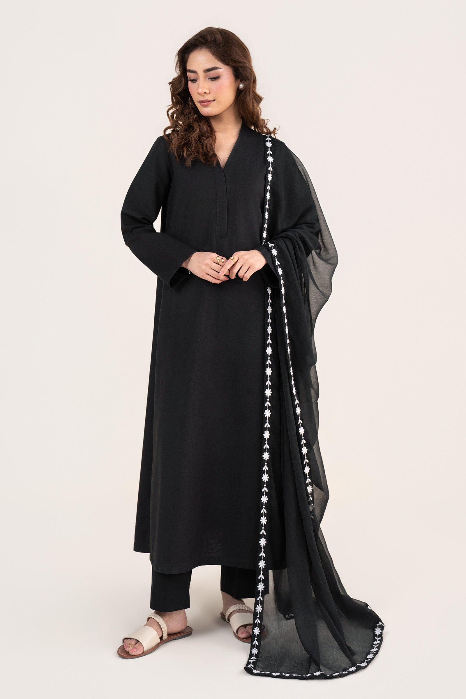 Embroidered Chiffon Dupatta