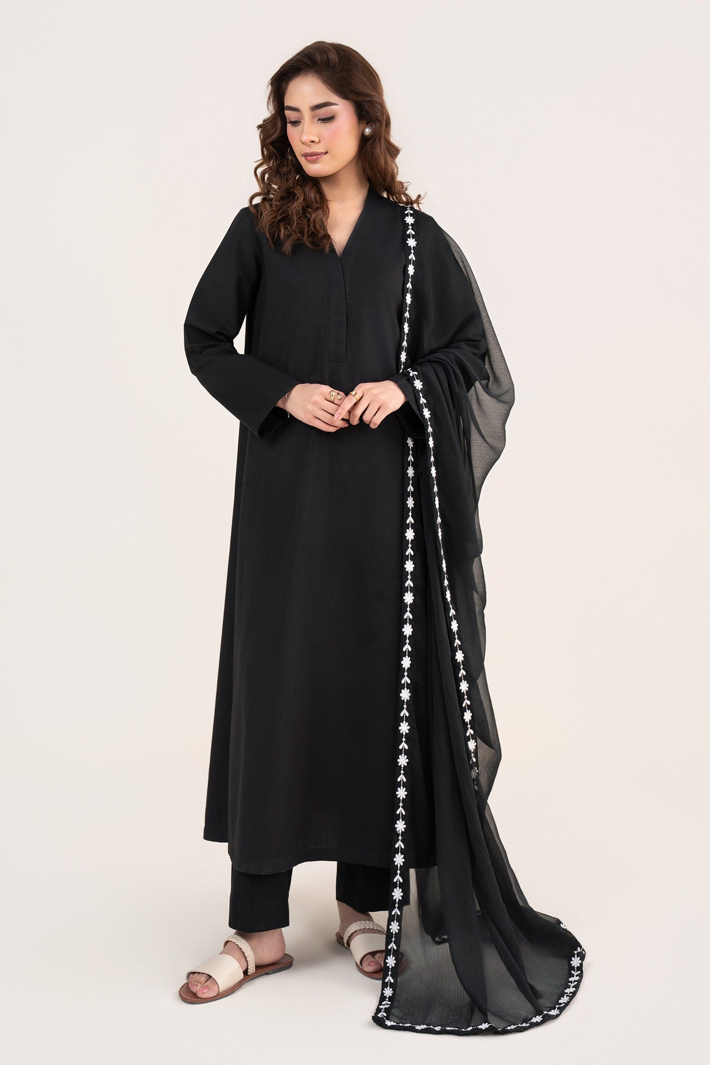 Embroidered Chiffon Dupatta