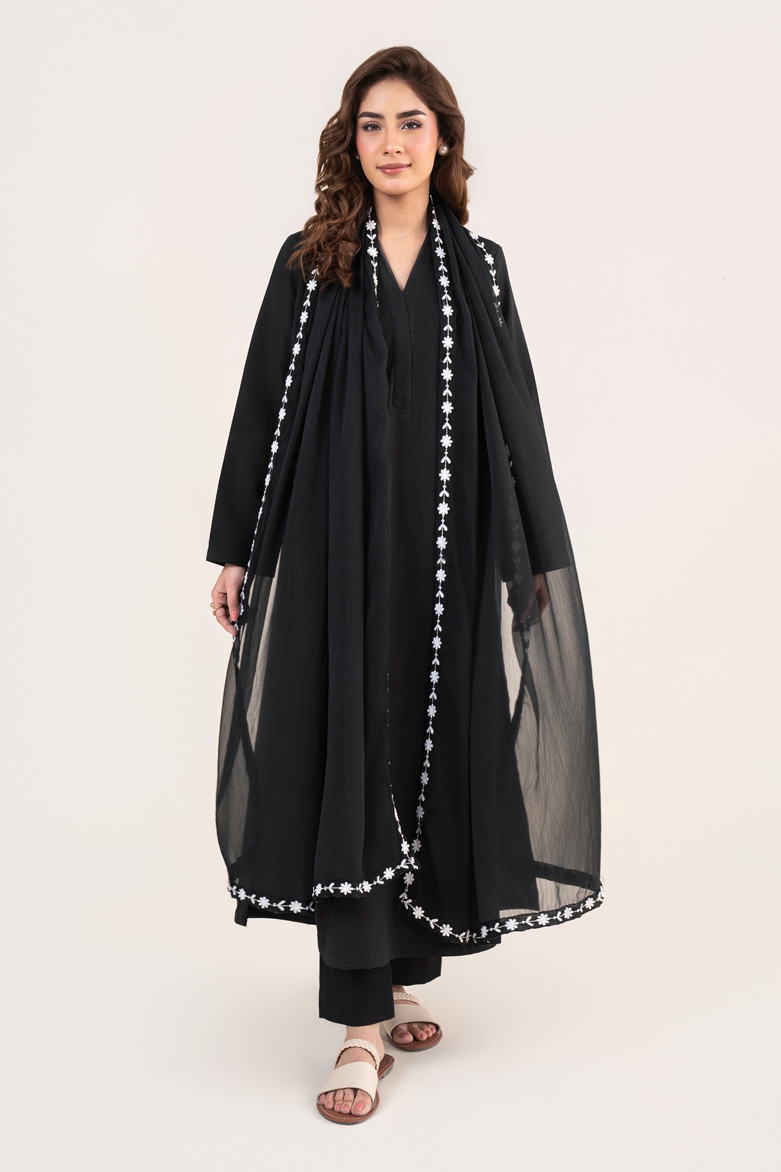 Embroidered Chiffon Dupatta