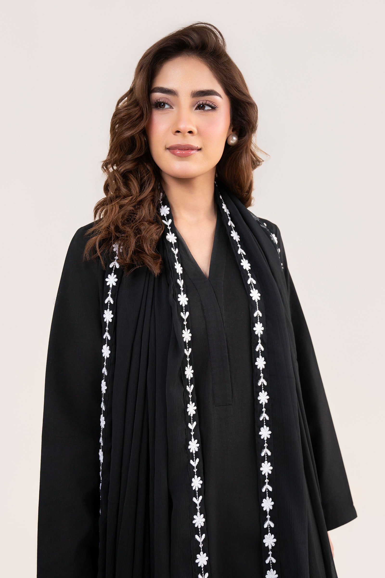 Embroidered Chiffon Dupatta