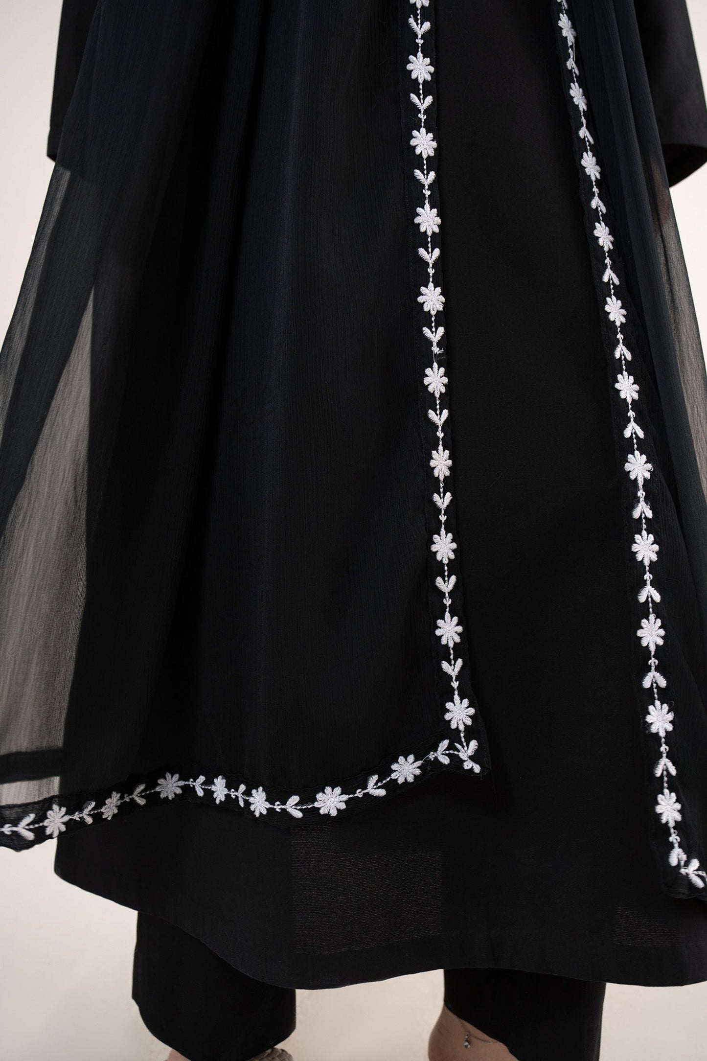 Embroidered Chiffon Dupatta