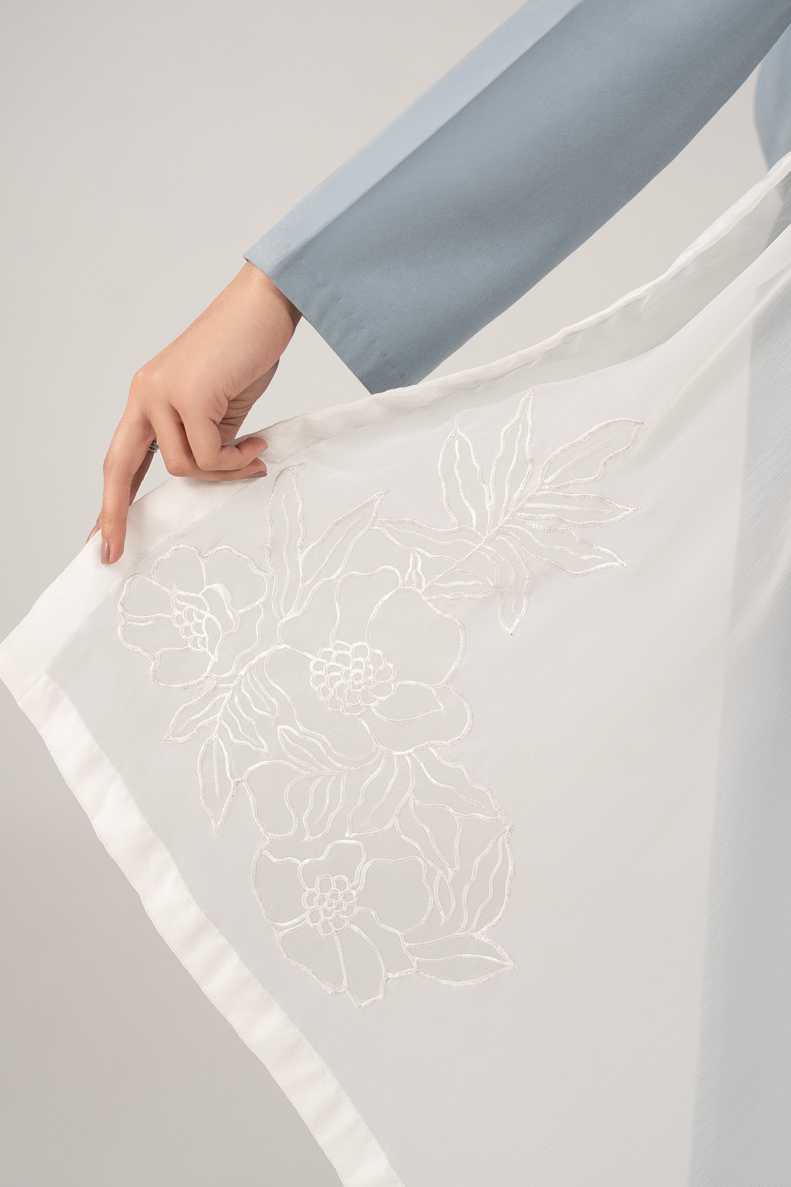 Embroidered Cationic Chiffon Dupatta