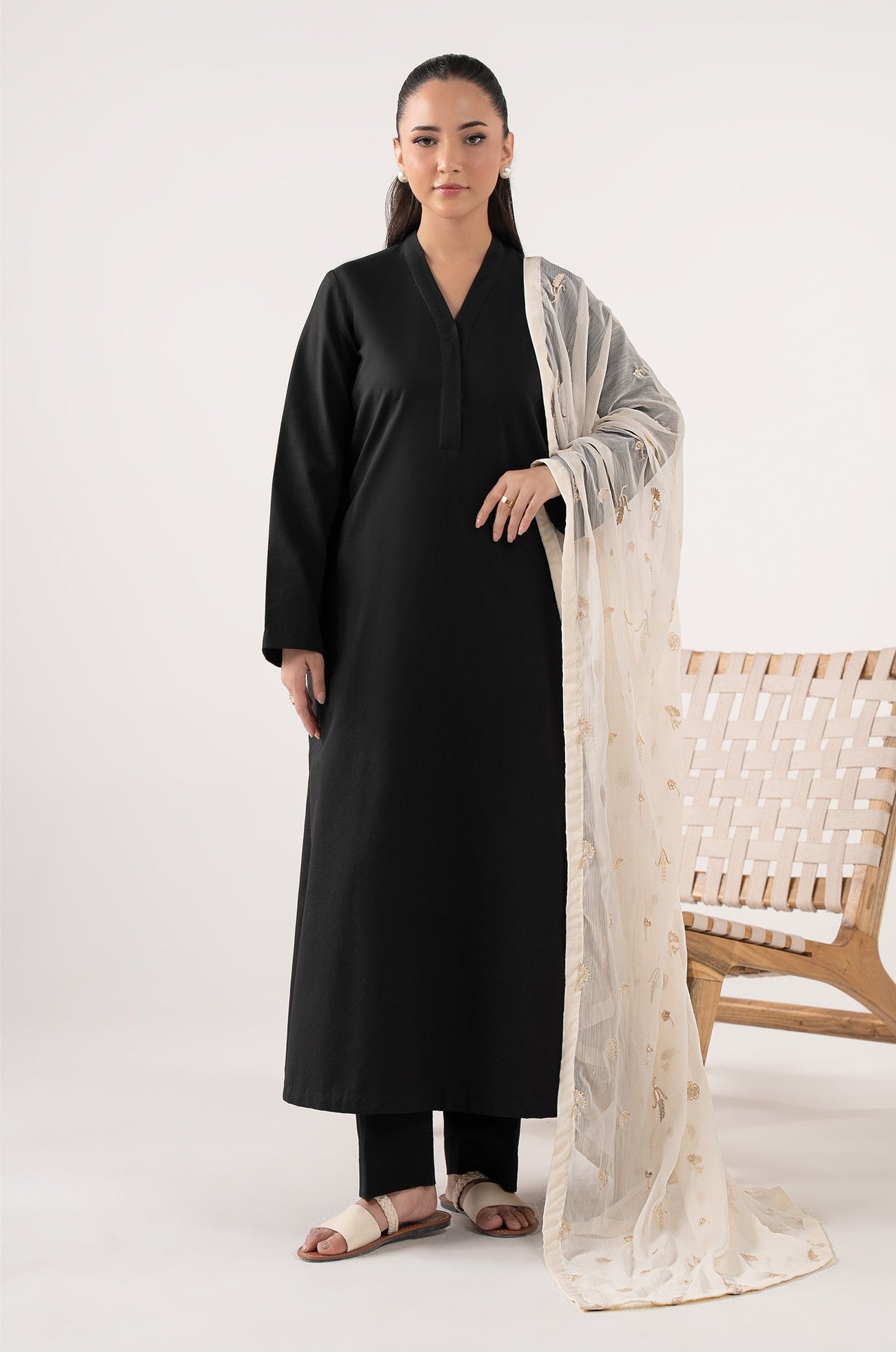 Embroidered Cationic Chiffon Dupatta