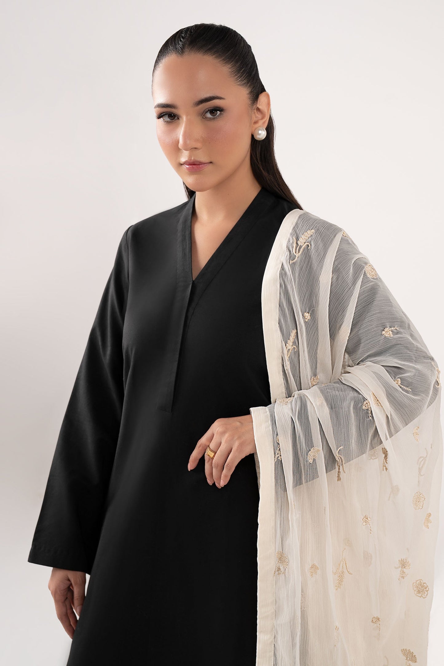 Embroidered Cationic Chiffon Dupatta