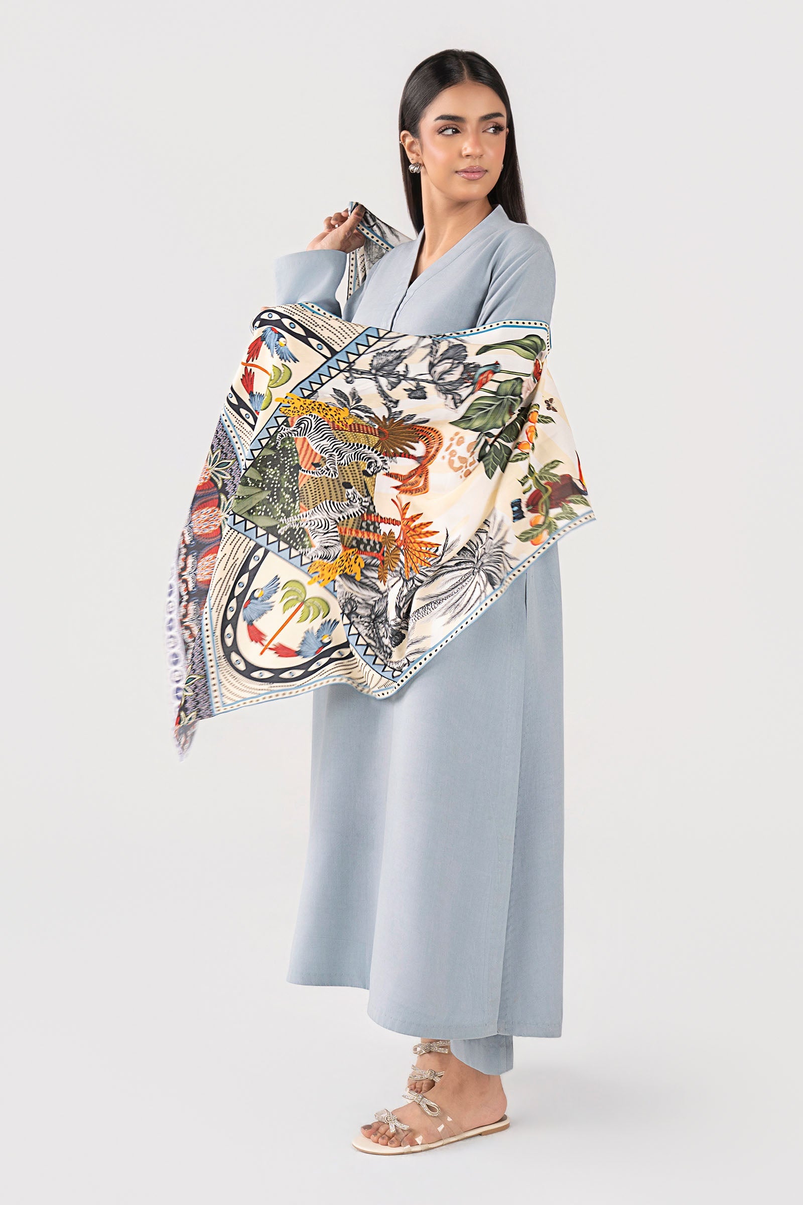 Printed Arabic Lawn Scarf