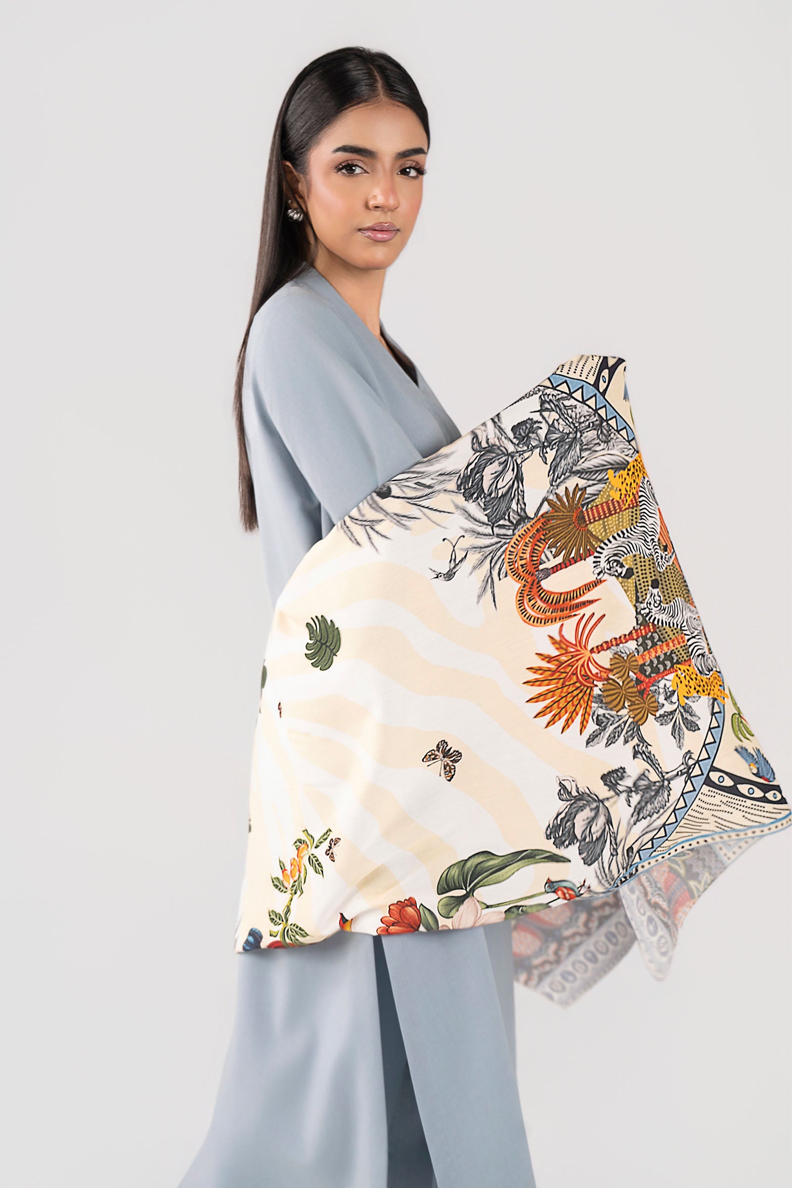 Printed Arabic Lawn Scarf