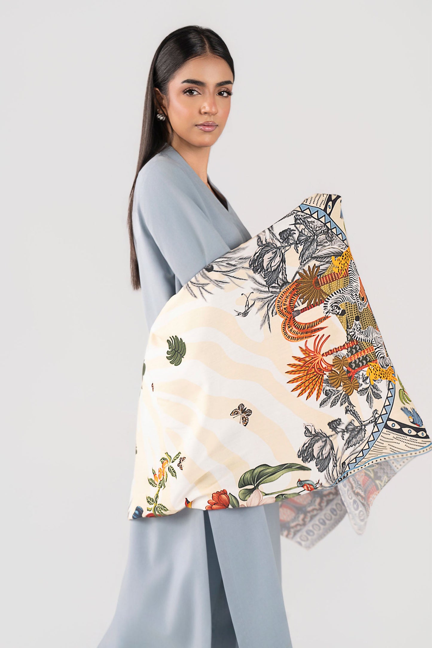 Printed Arabic Lawn Scarf