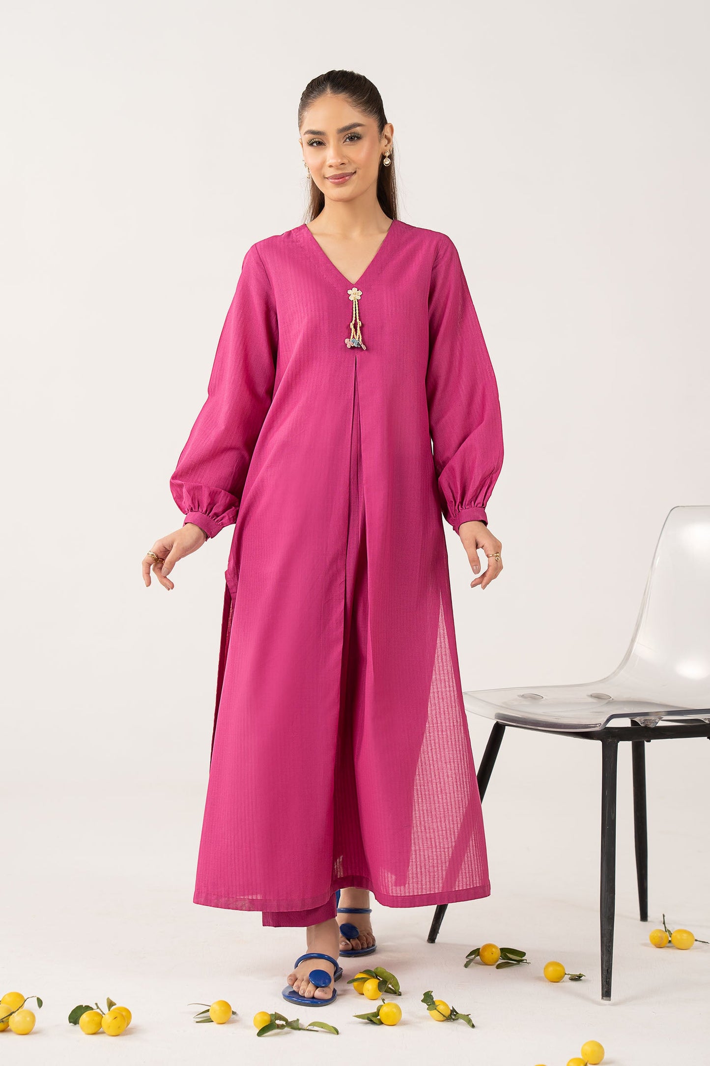 Dyed Pinstripe Cotton Shirt