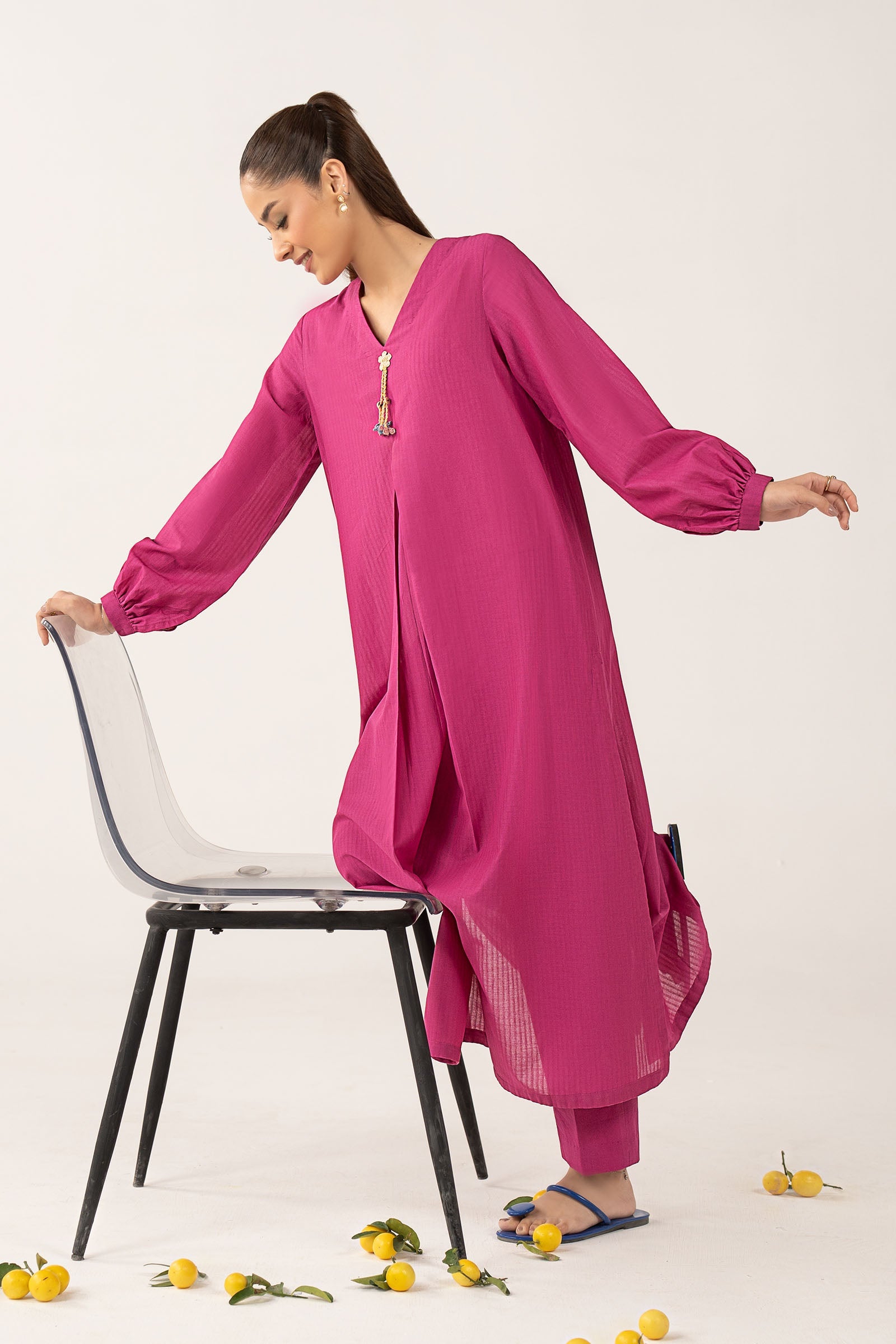 Dyed Pinstripe Cotton Shirt