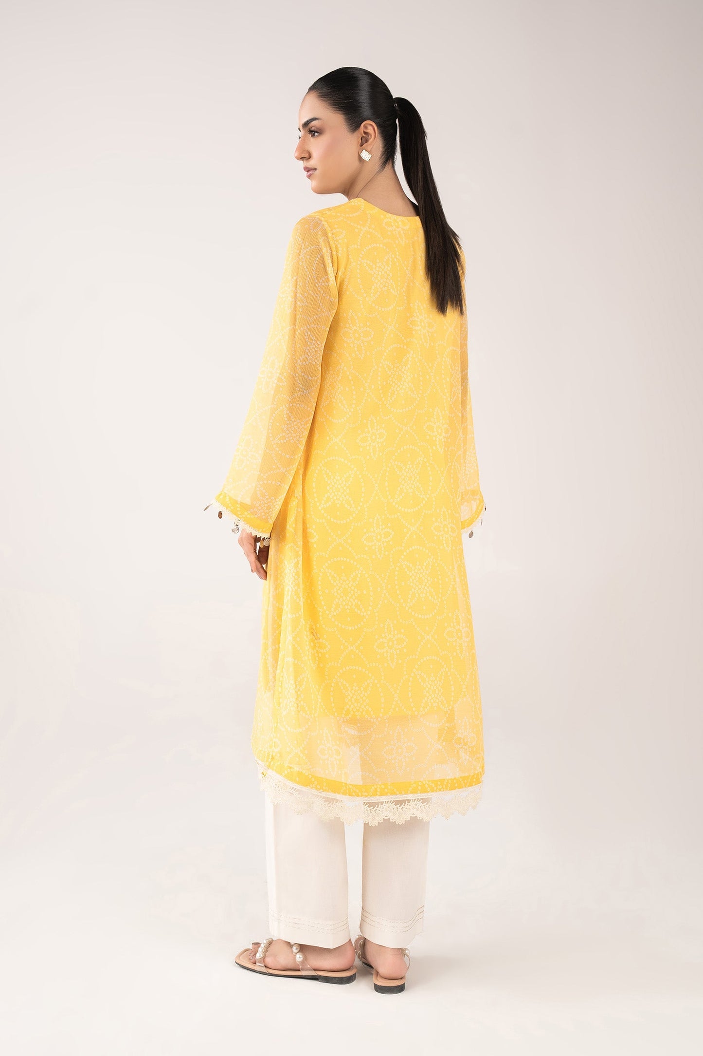 Embroidered Cationic Chiffon Shirt