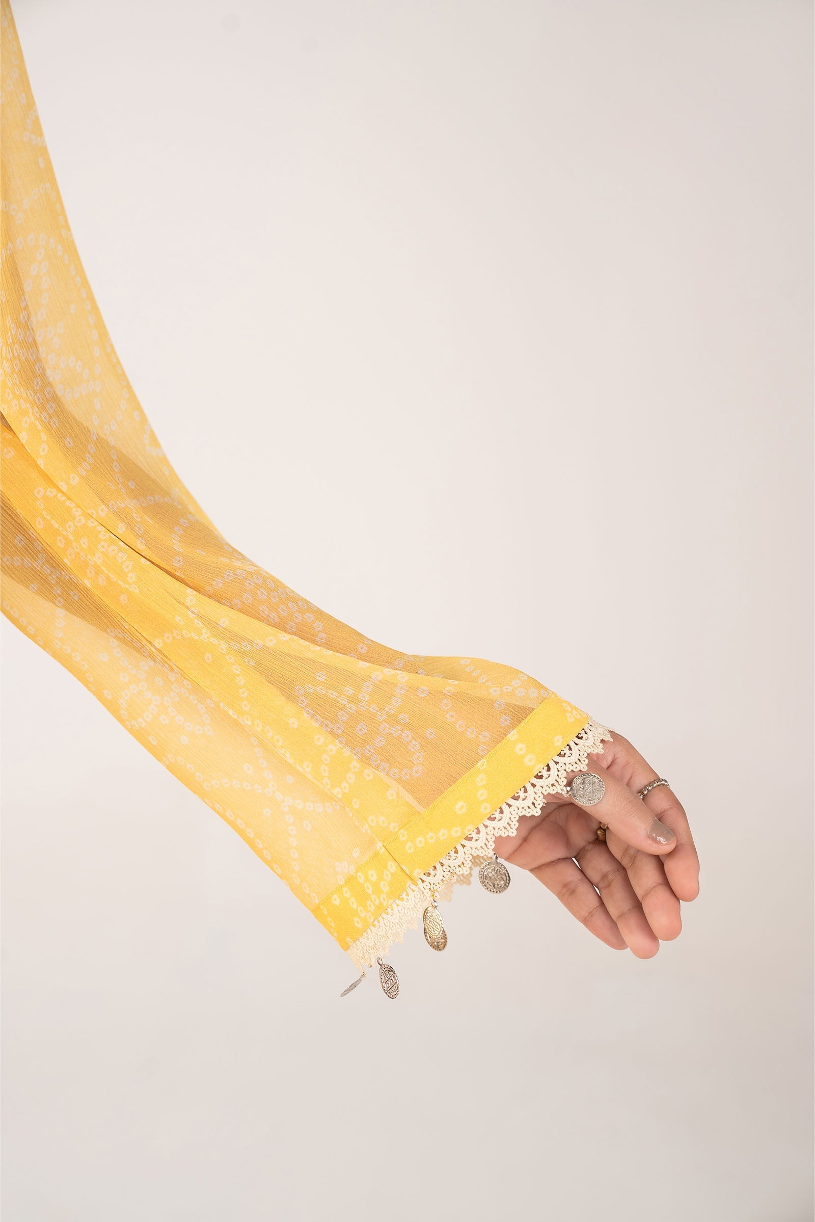 Embroidered Cationic Chiffon Shirt