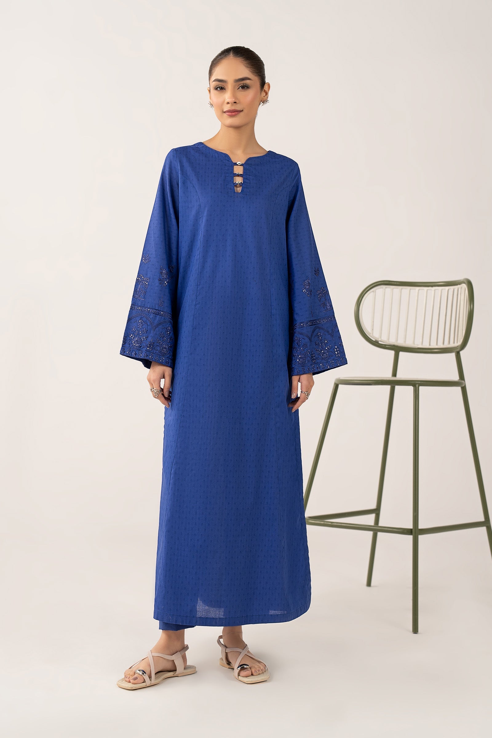 Embroidered Dobby Cotton Suit