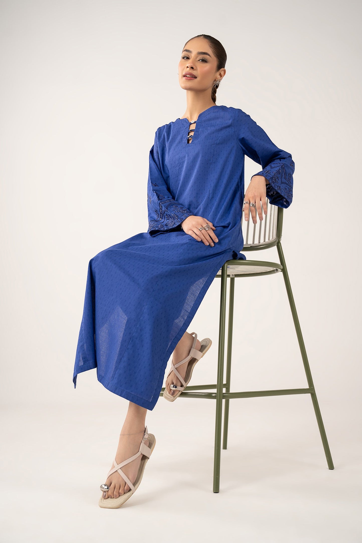 Embroidered Dobby Cotton Suit