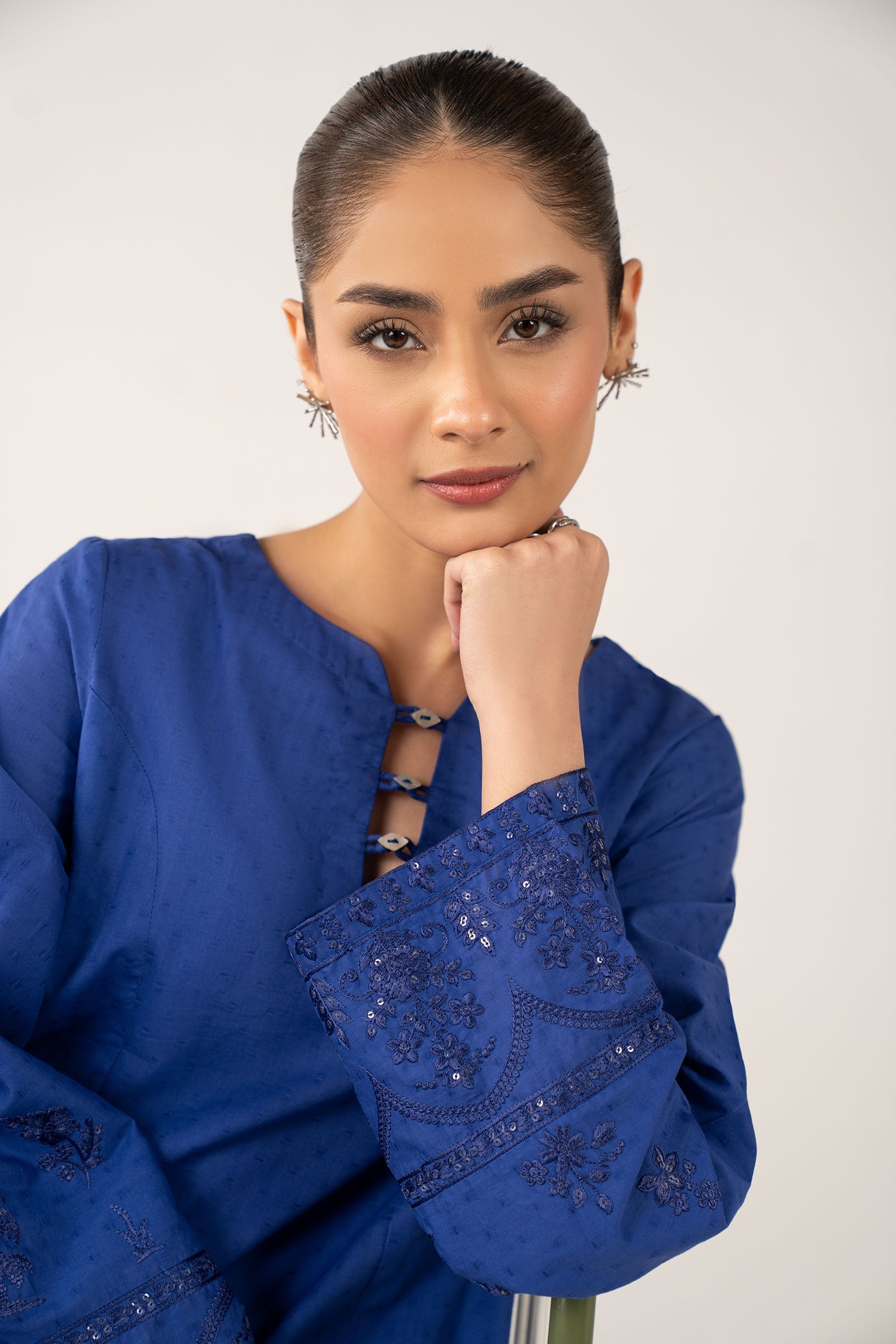 Embroidered Dobby Cotton Suit