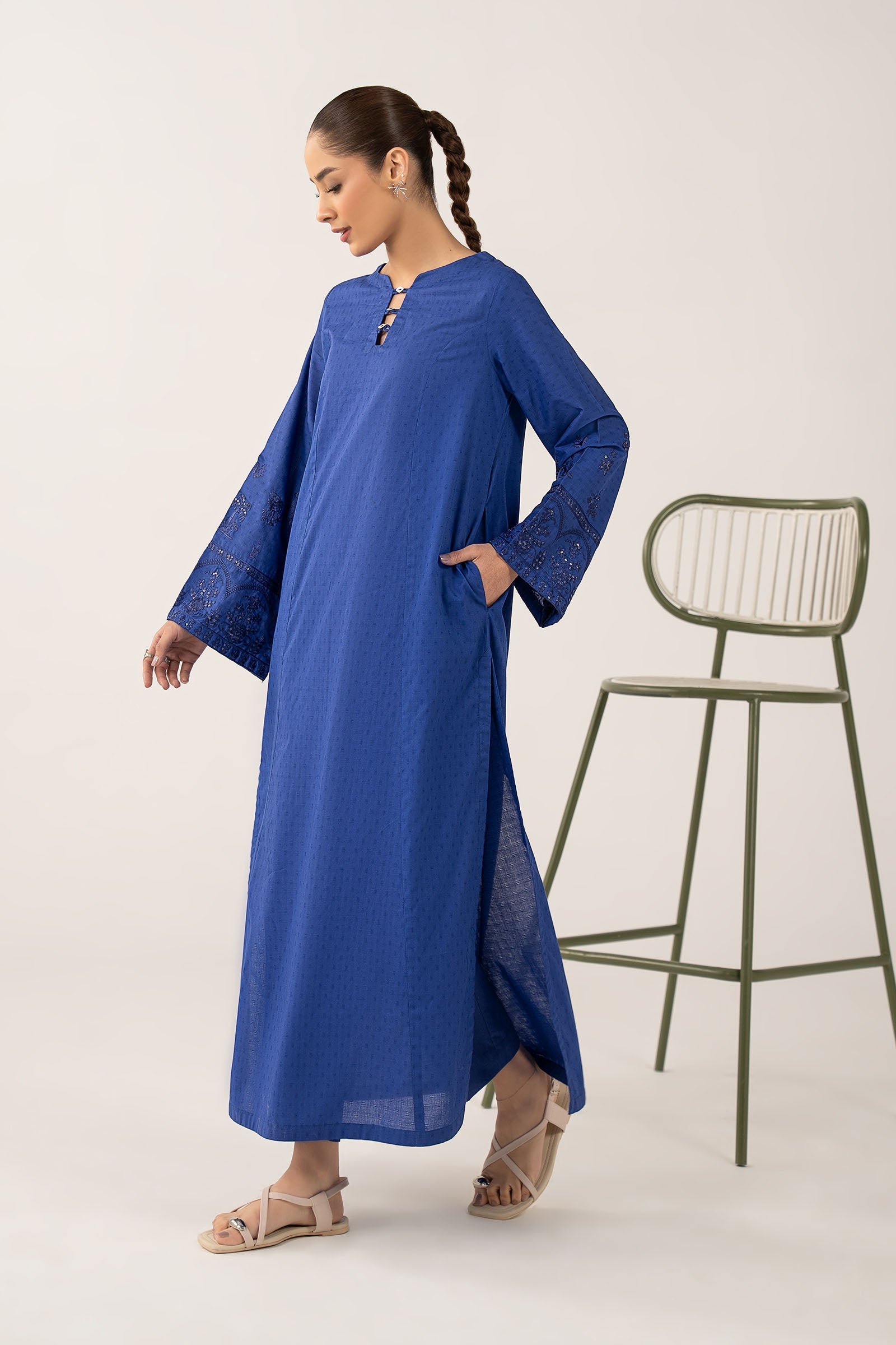 Embroidered Dobby Cotton Suit