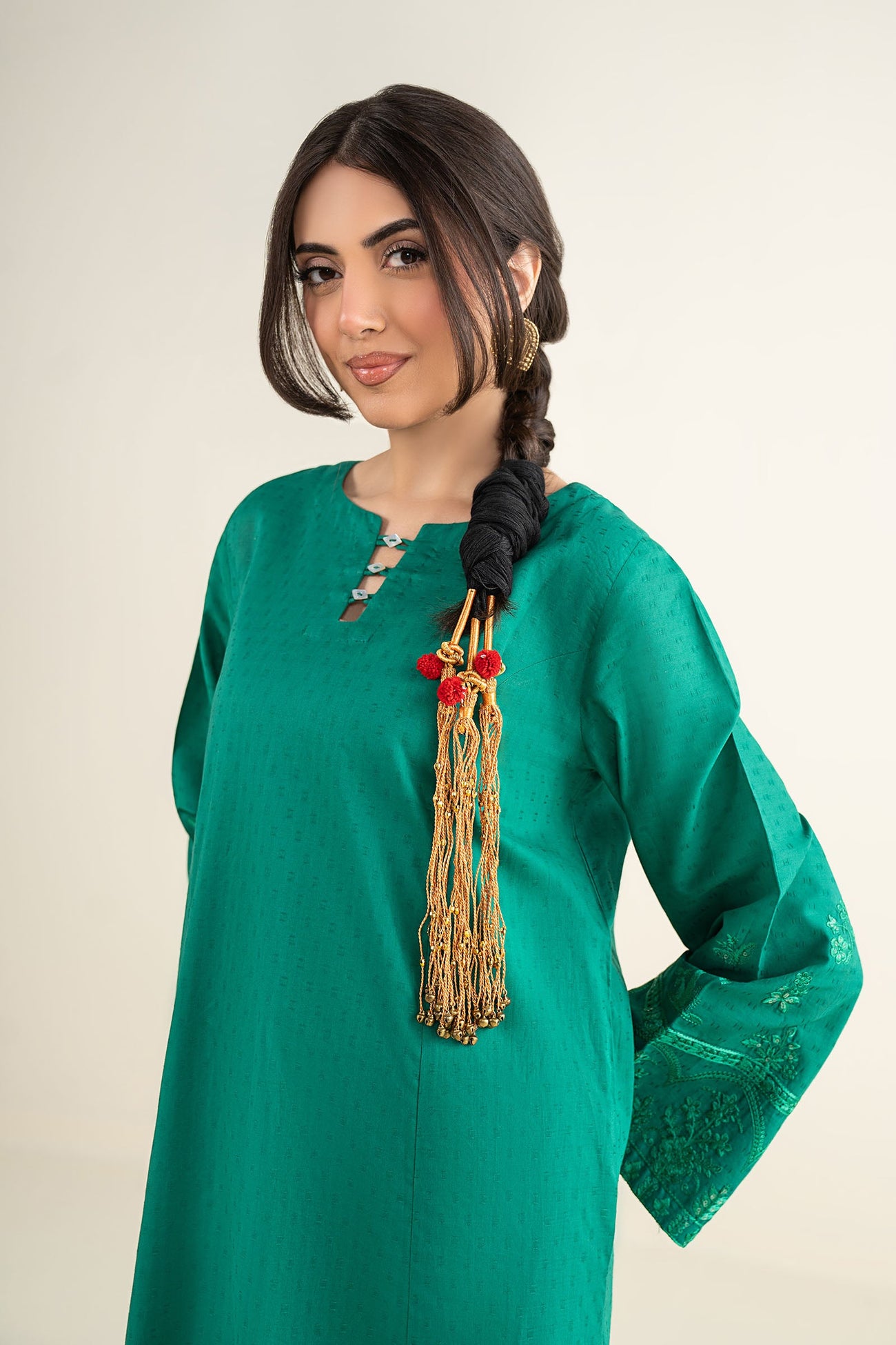 Embroidered Dobby Cotton Shirt