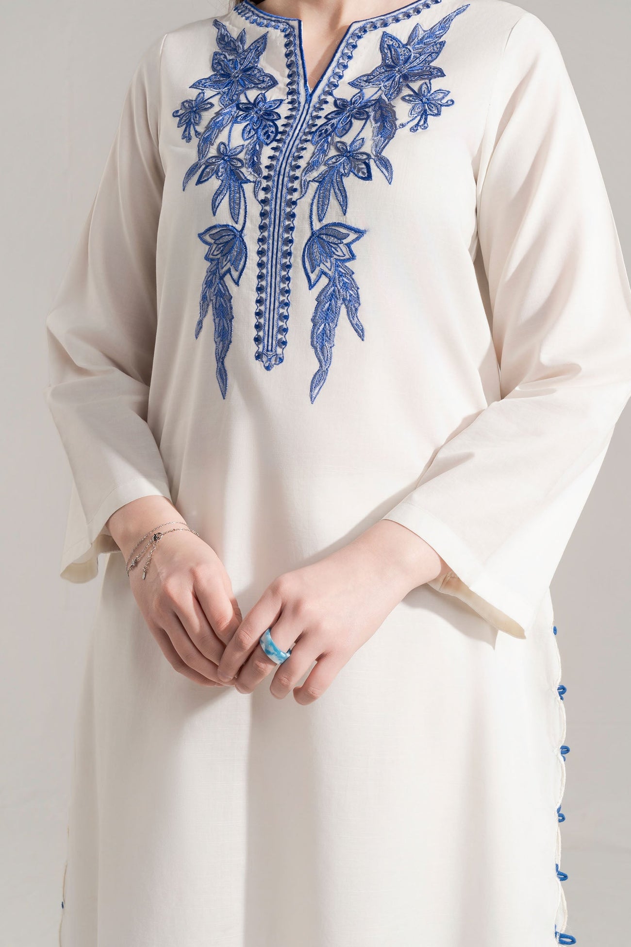 Embroidered Dobby Cotton Shirt