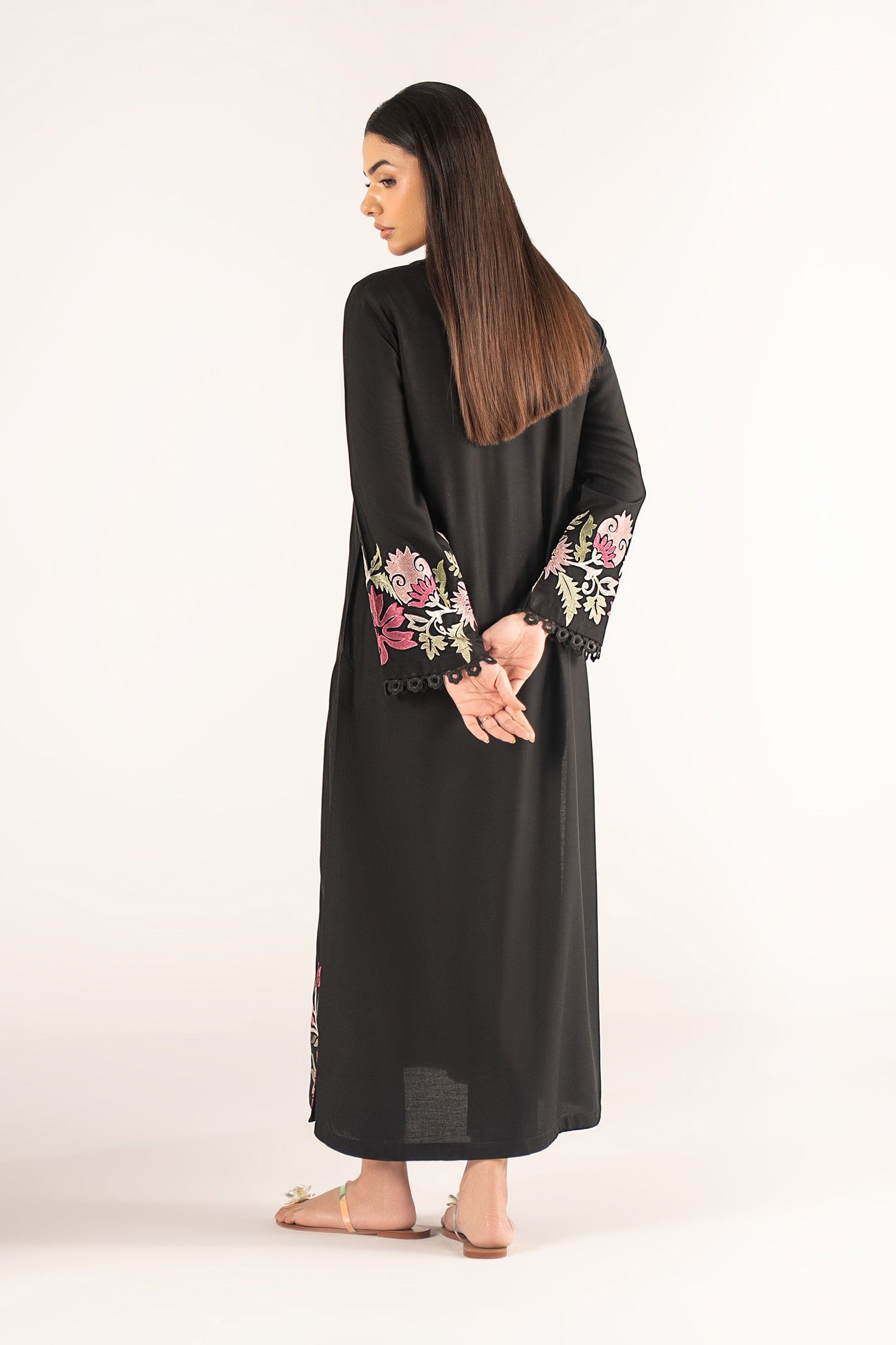 Embroidered Slub Lawn Shirt