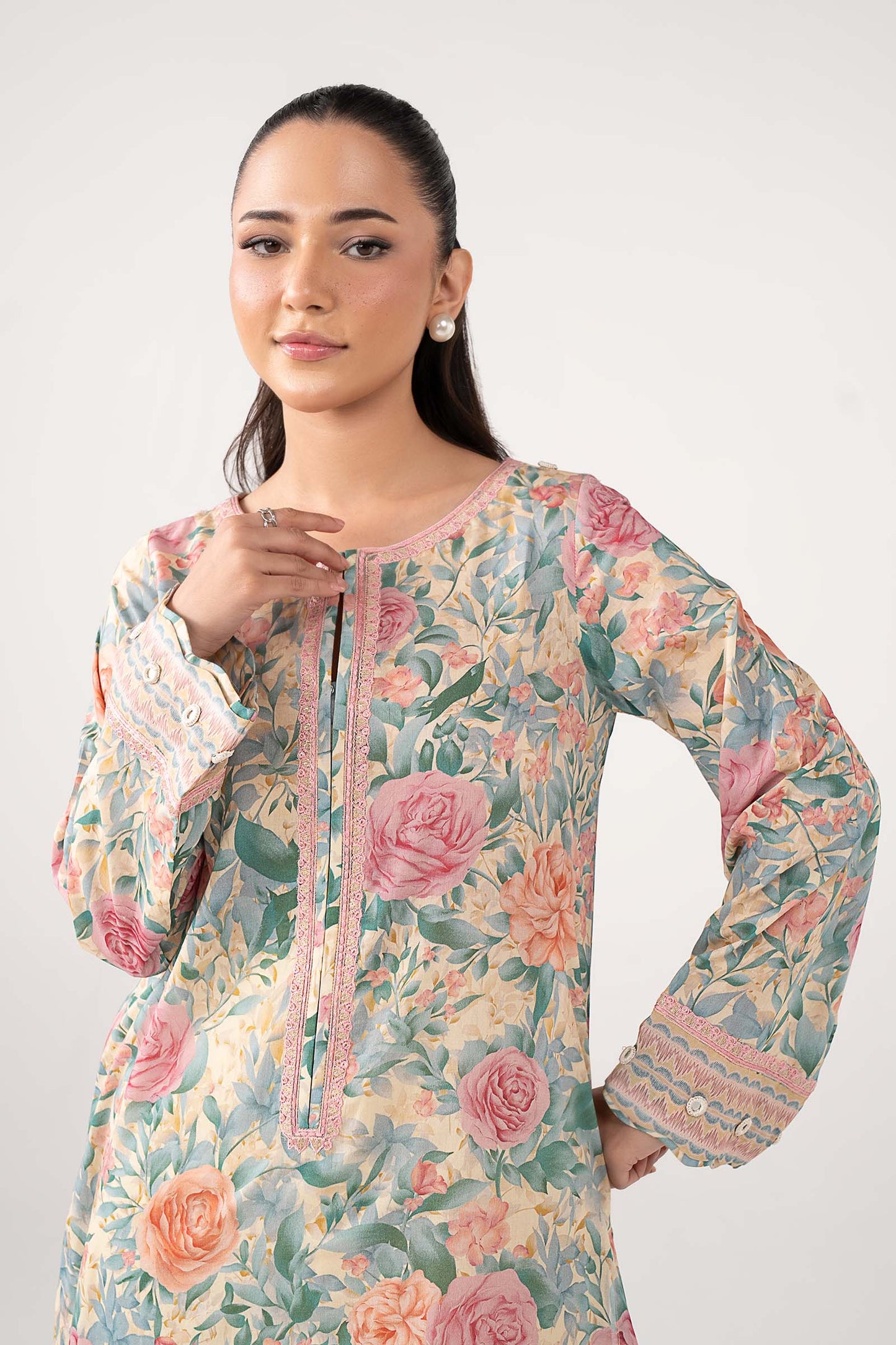 Embroidered Cotton Dobby Shirt