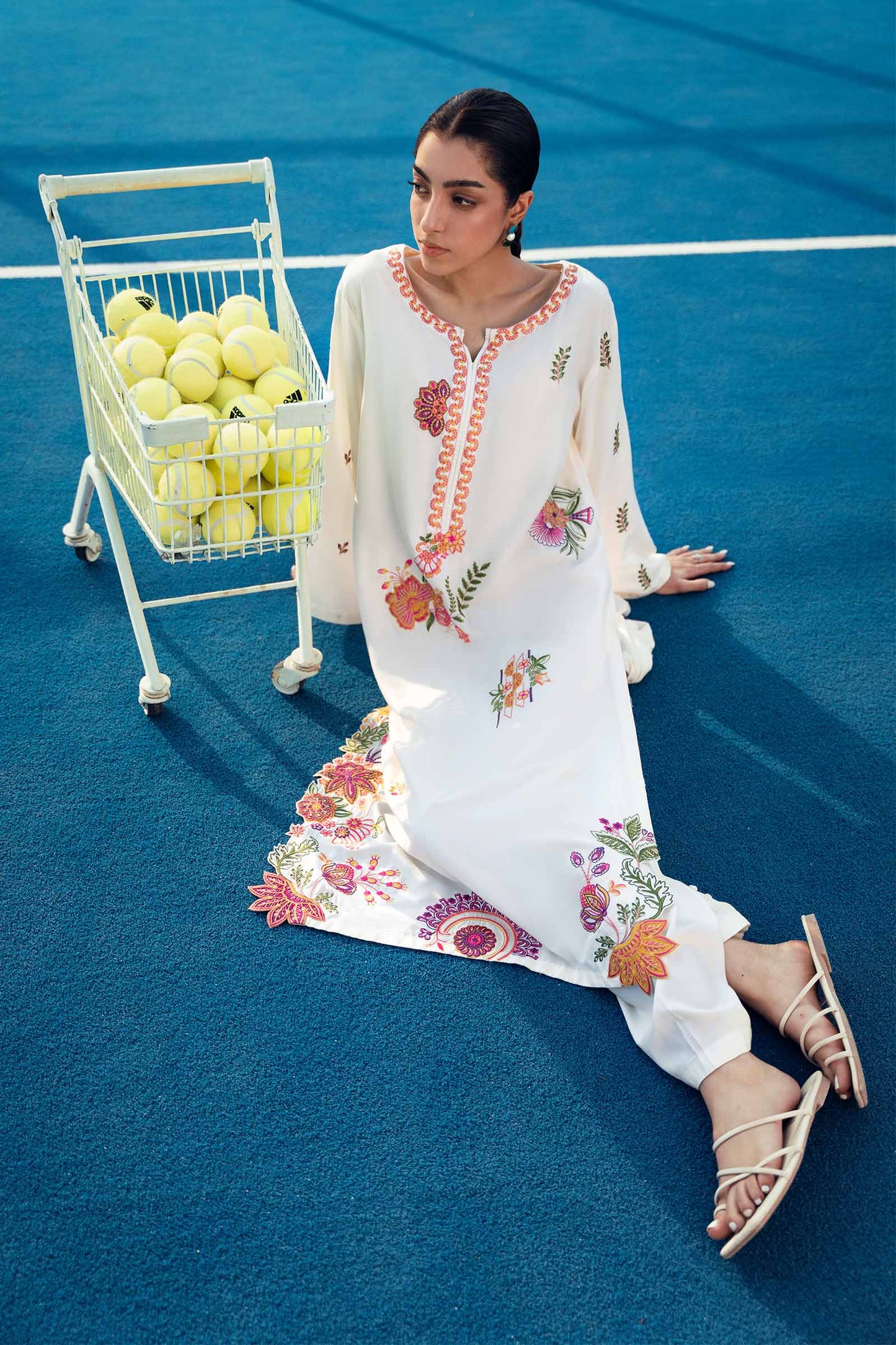 2 Pc Embroidered Arabic Lawn Suit