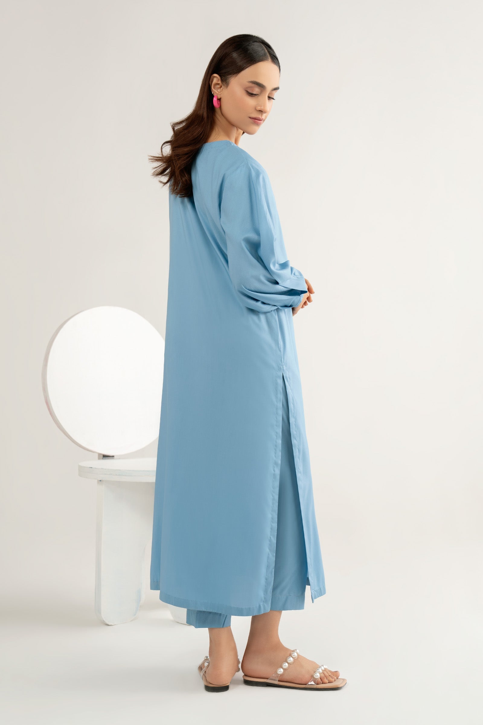 2 Pc Dyed Arabic Lawn Suit