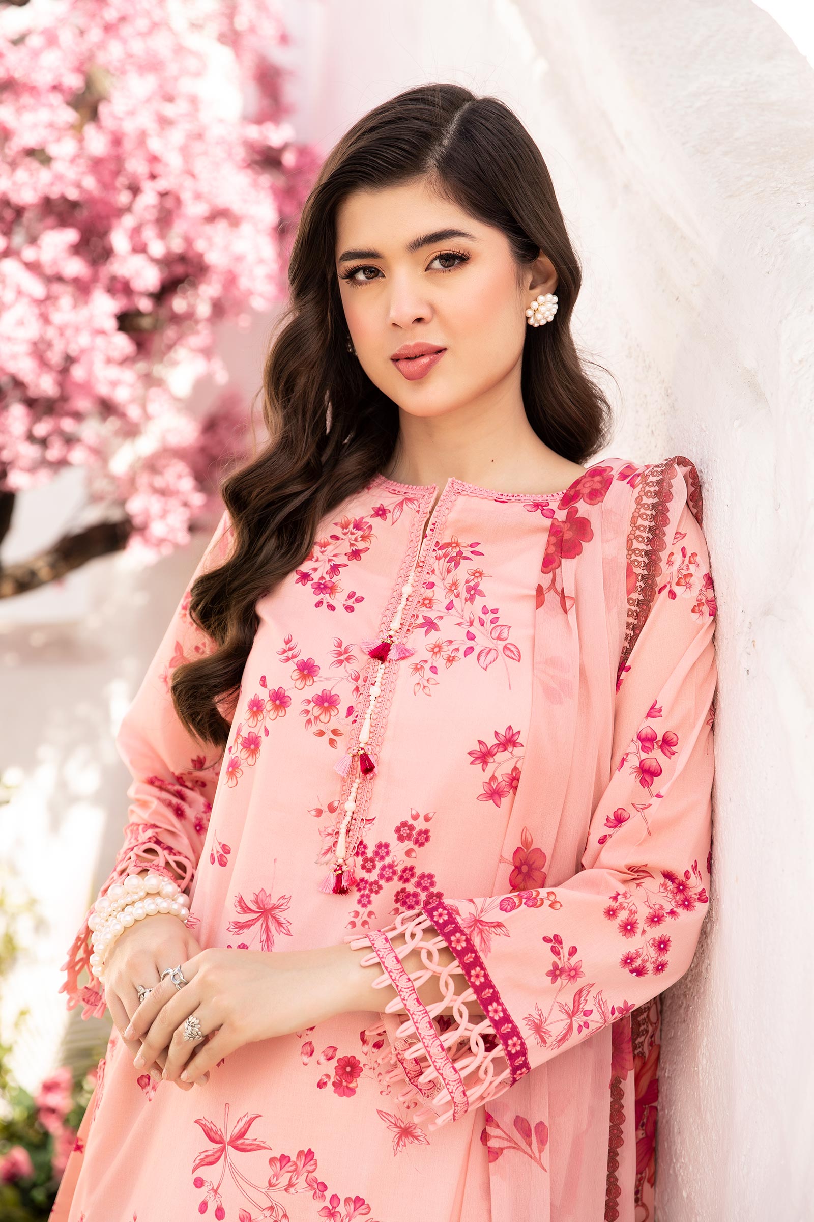 3 Pc Unstitched Embroidered Lawn Suit | MB-CUS25-709A