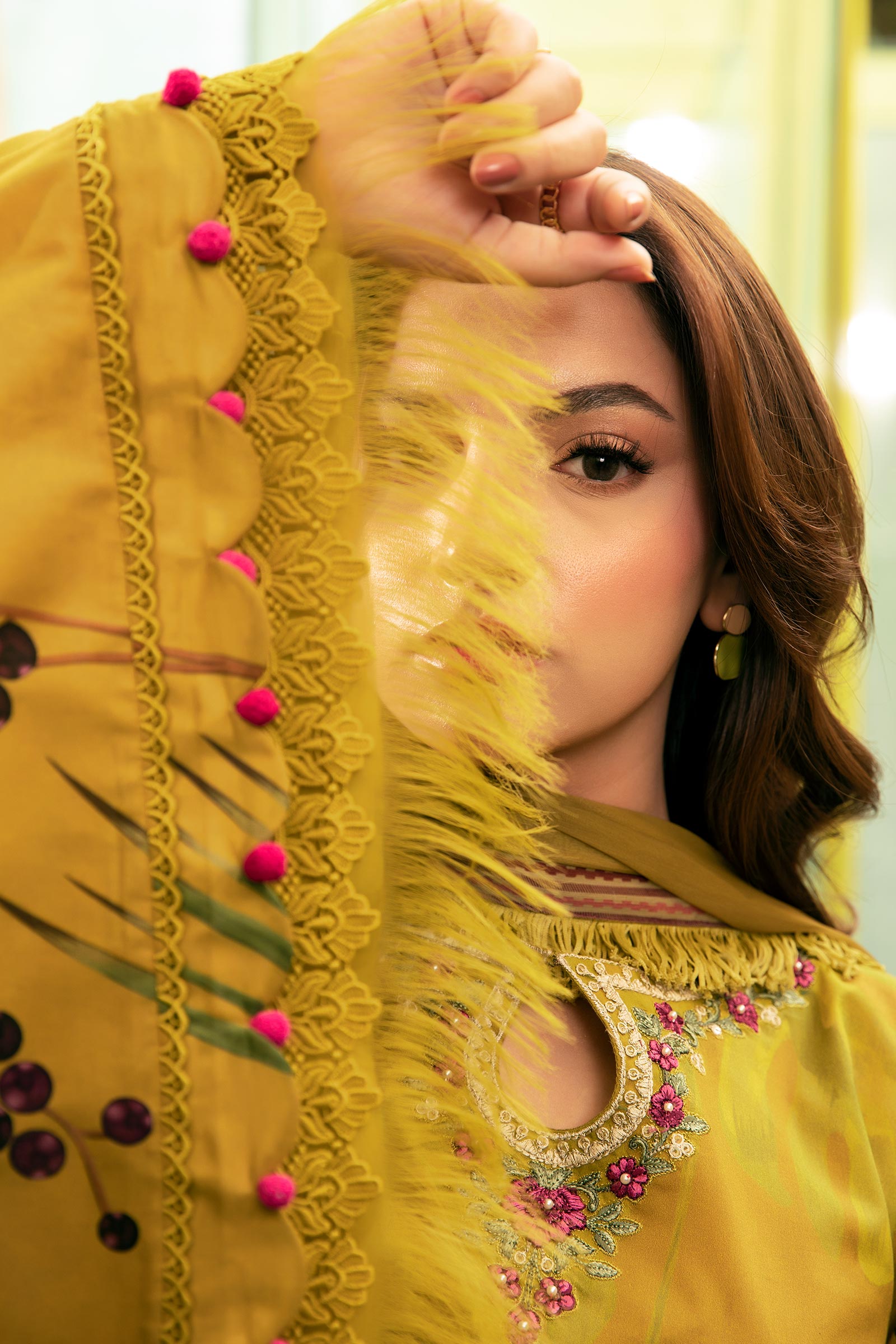 3 Pc Unstitched Embroidered Lawn Suit | MB-CUS25-710A