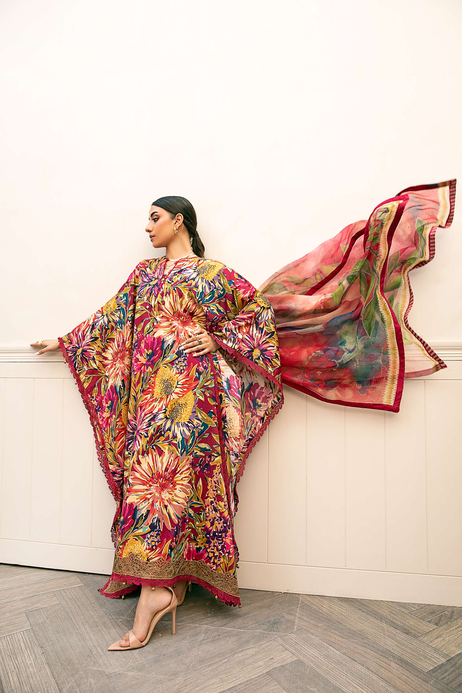3 Pc Unstitched Embroidered Lawn Suit | MB-CUS25-903B