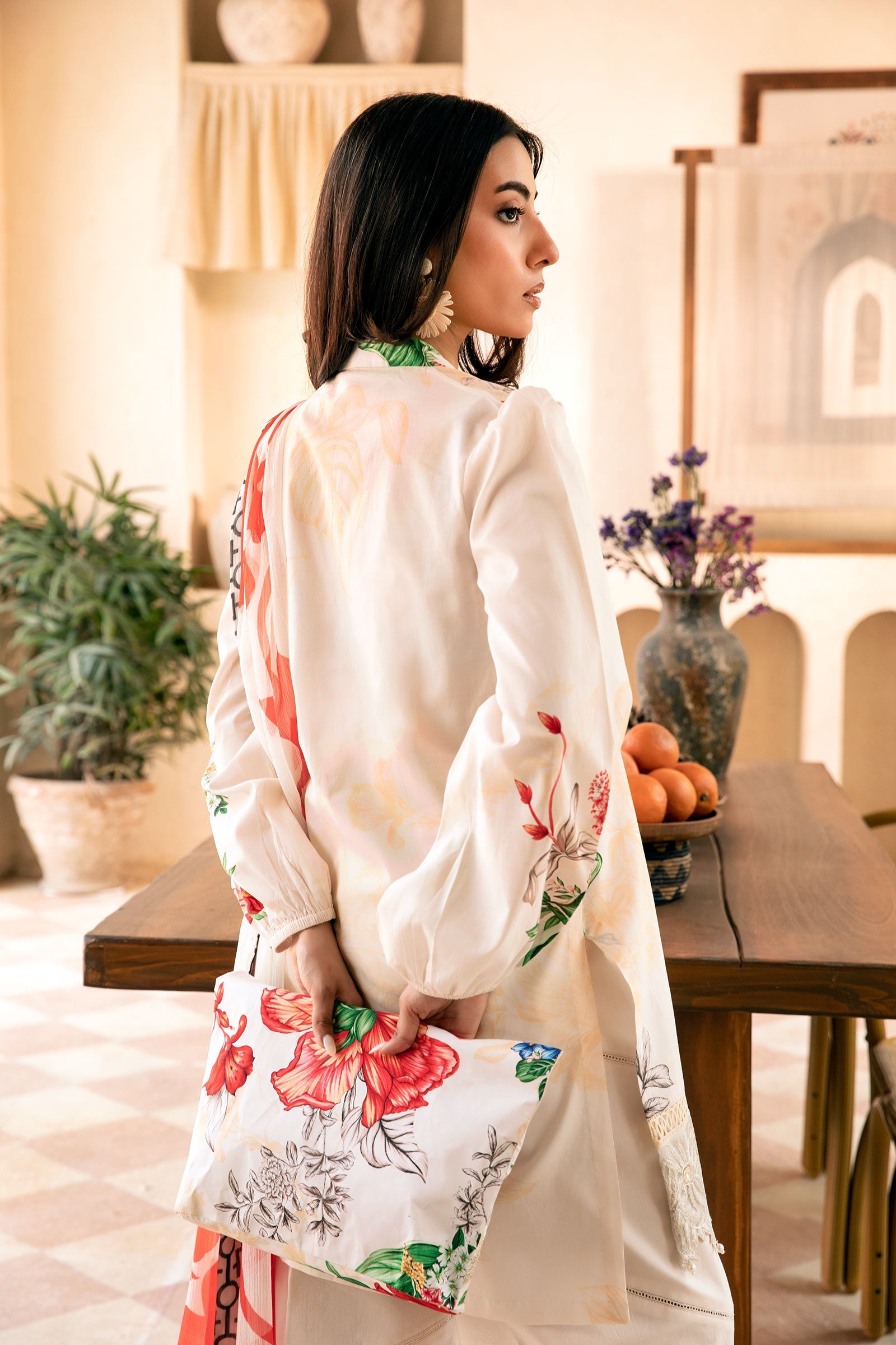 3 Pc Unstitched Embroidered Lawn Suit | MB-CUS25-907B