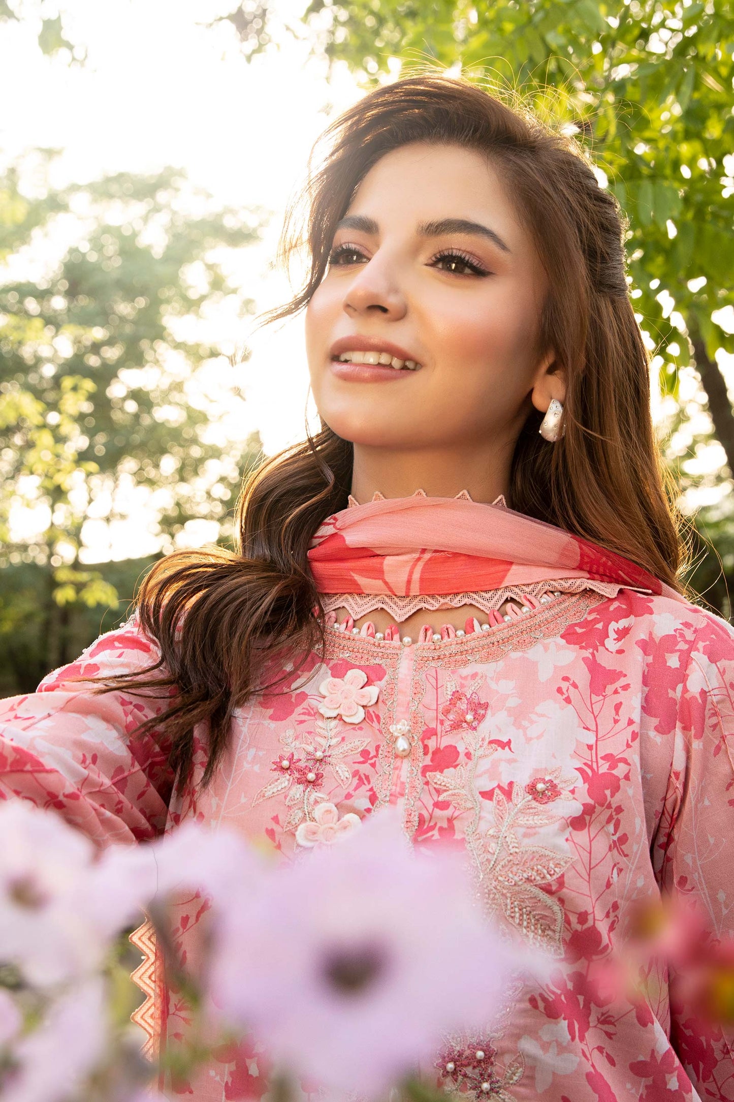 3 Pc Unstitched Embroidered Slub Lawn Suit | MB-CUS25-910B