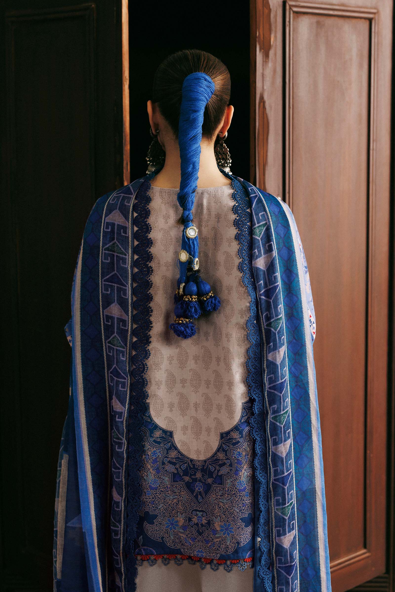 3 Pc Unstitched Embroidered Slub Khaddar Suit