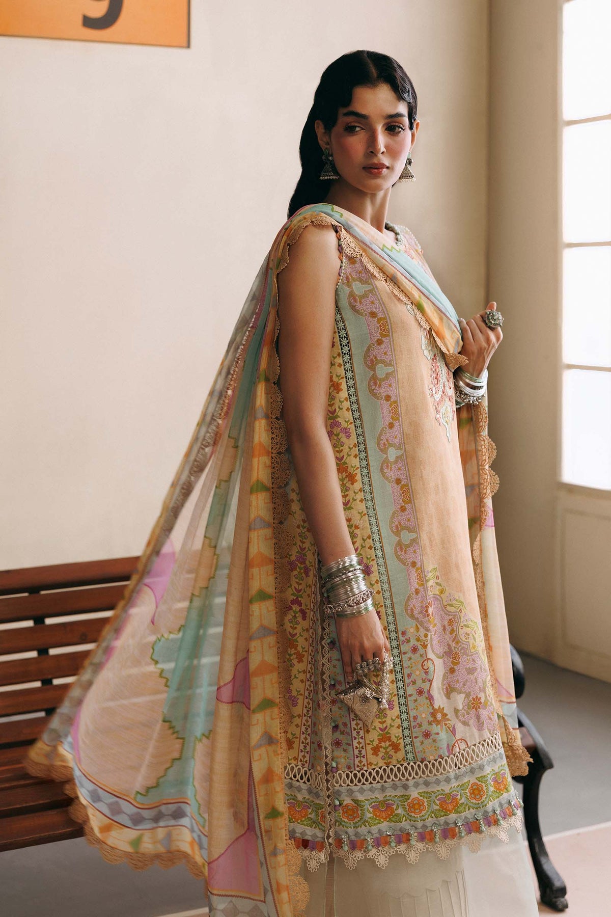 3 Pc Unstitched Embroidered Slub Khaddar Suit