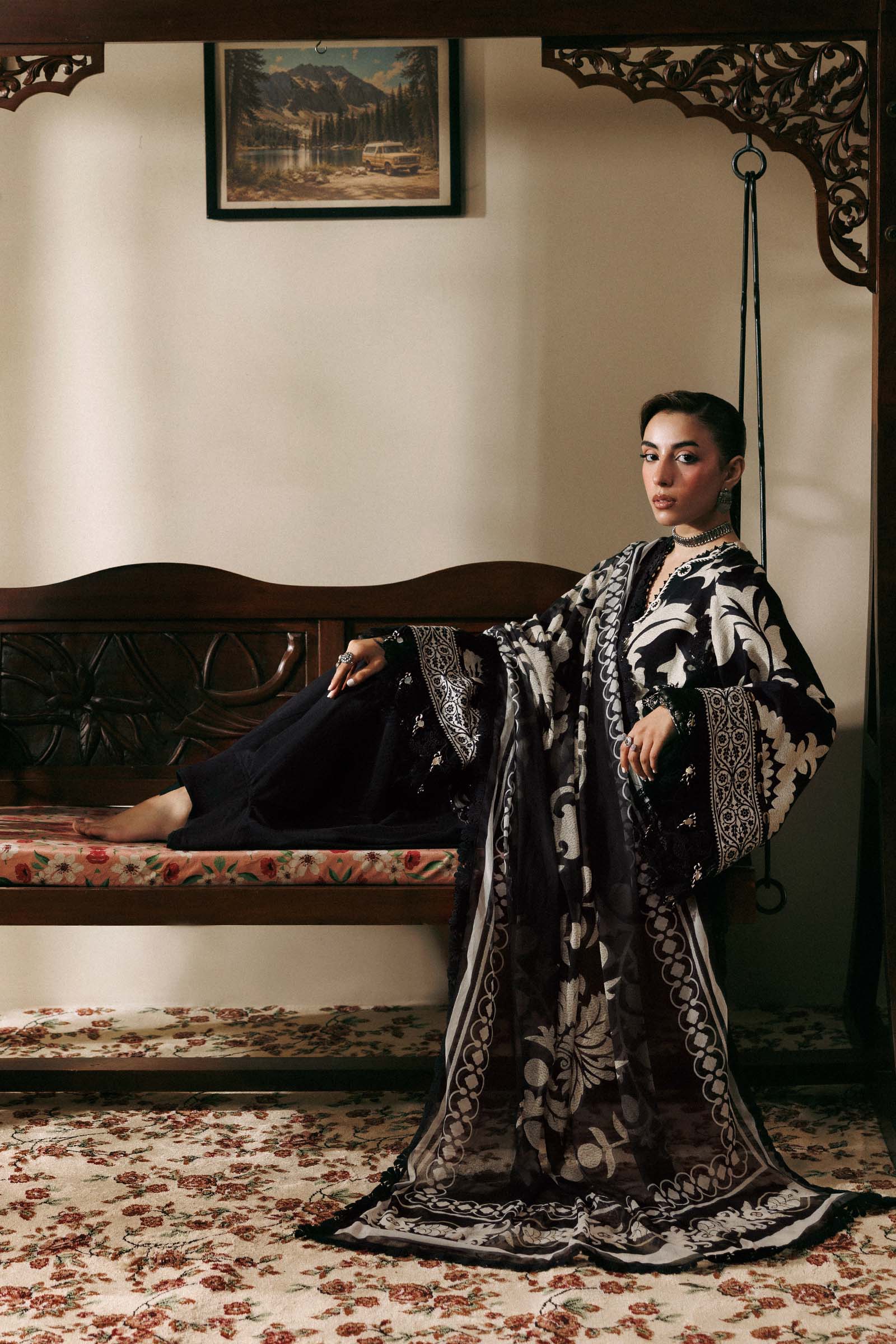 3 Pc Unstitched Embroidered Slub Khaddar Suit