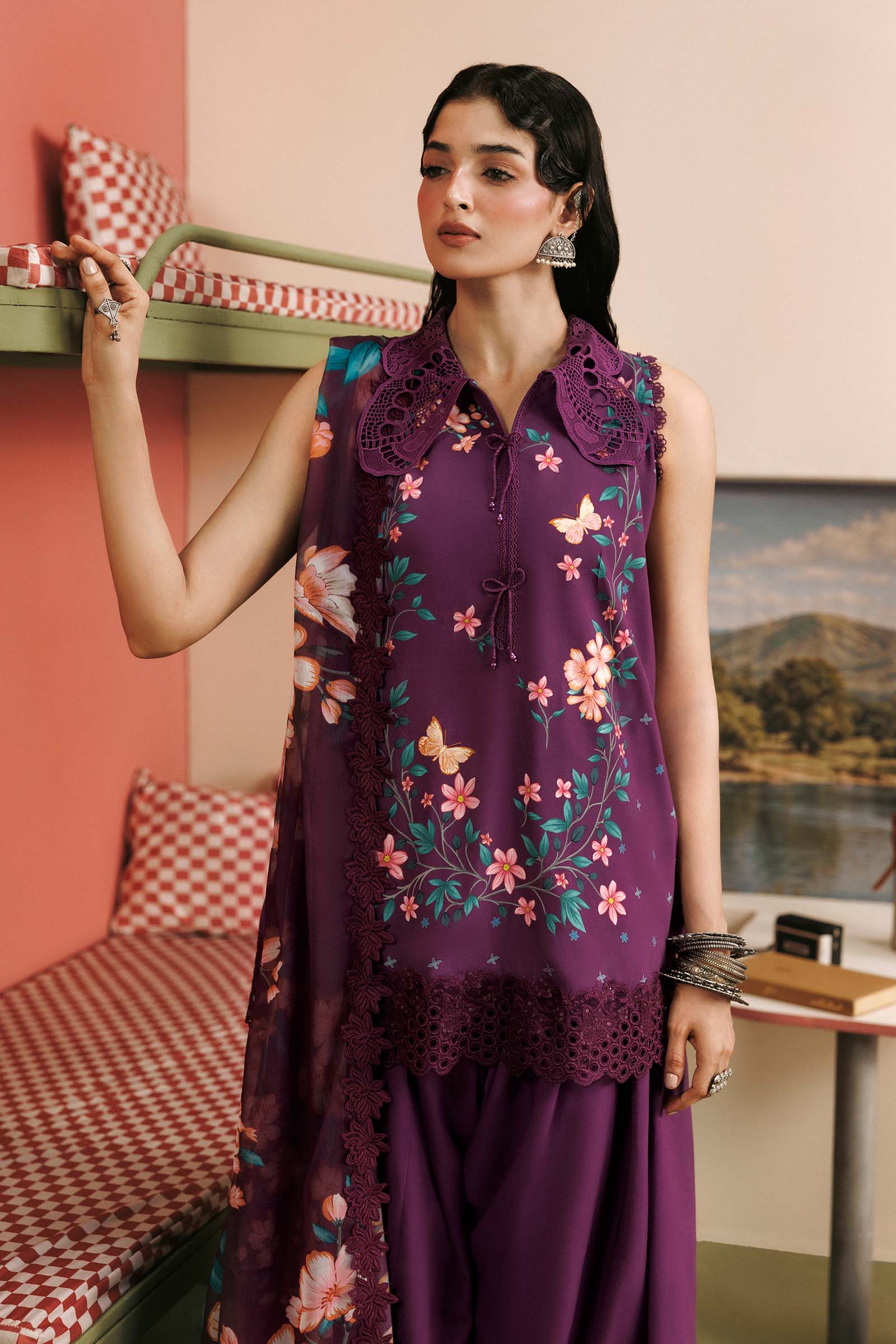 3 Pc Unstitched Embroidered Linen Suit