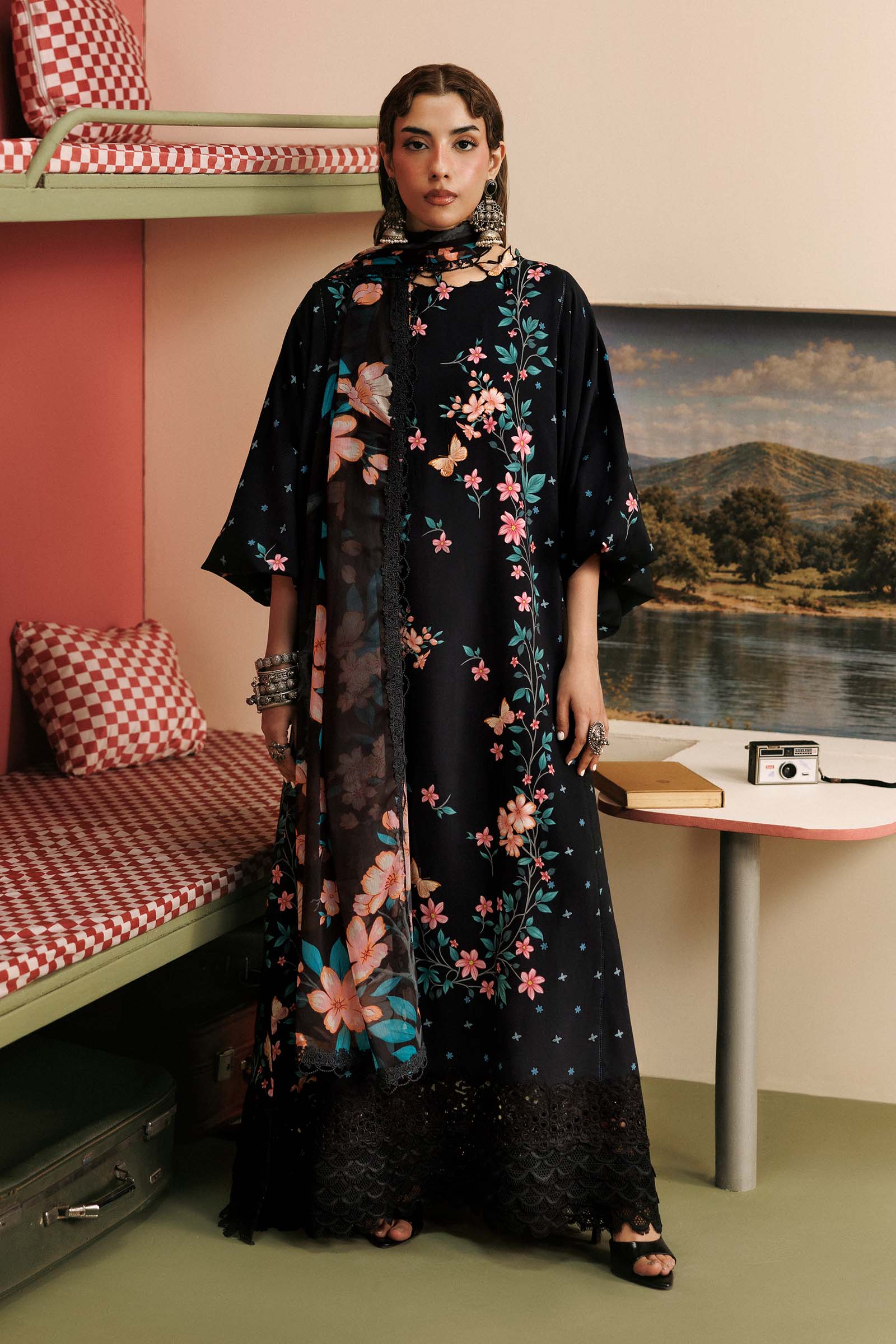 3 Pc Unstitched Embroidered Linen Suit
