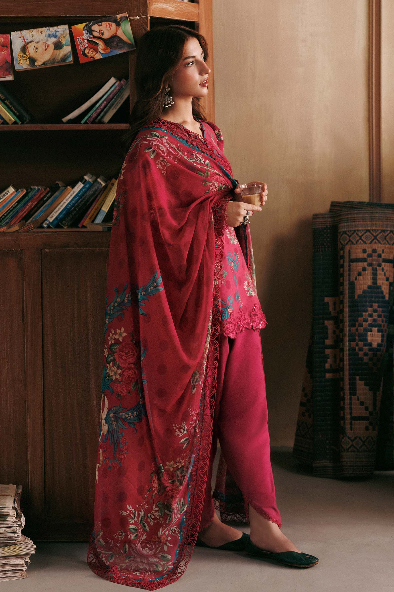 3 Pc Unstitched Embroidered Linen Suit