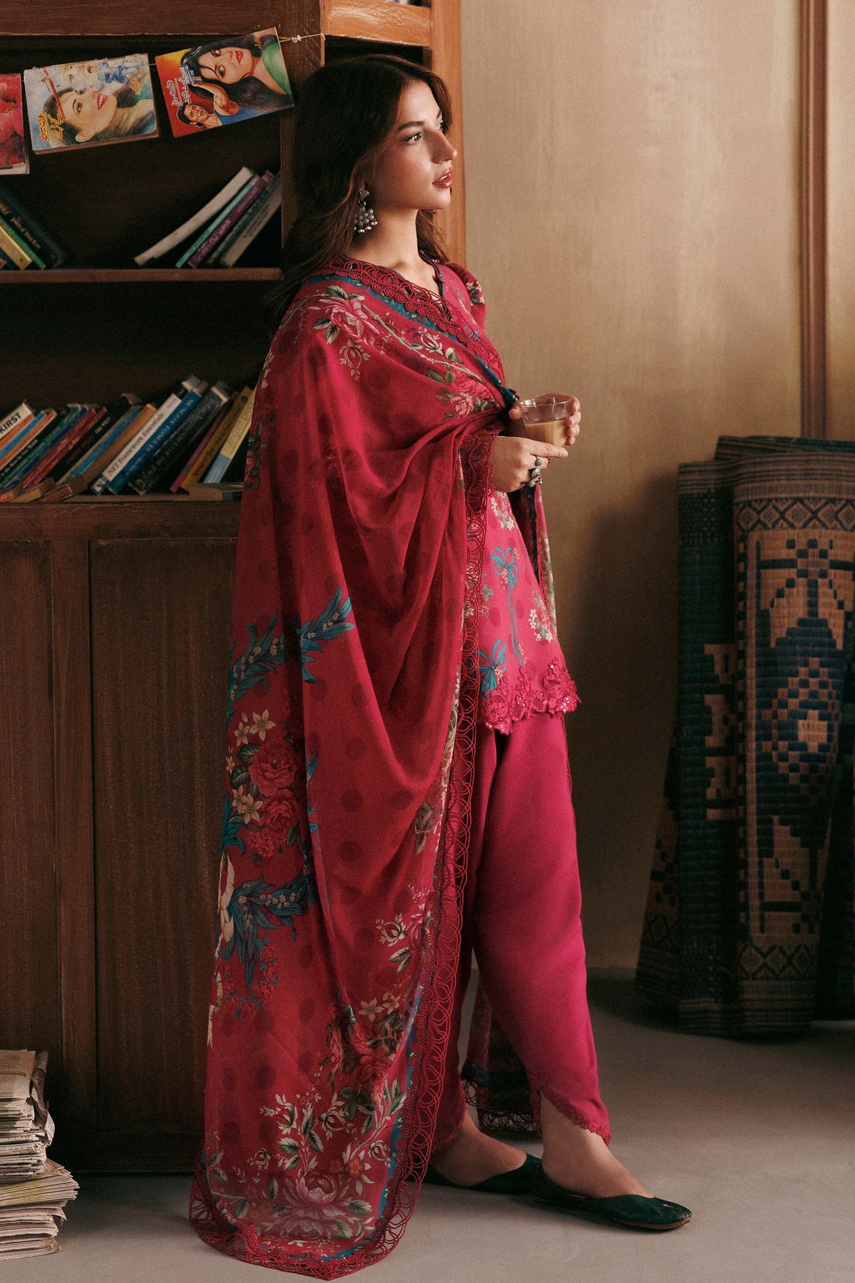 3 Pc Unstitched Embroidered Linen Suit
