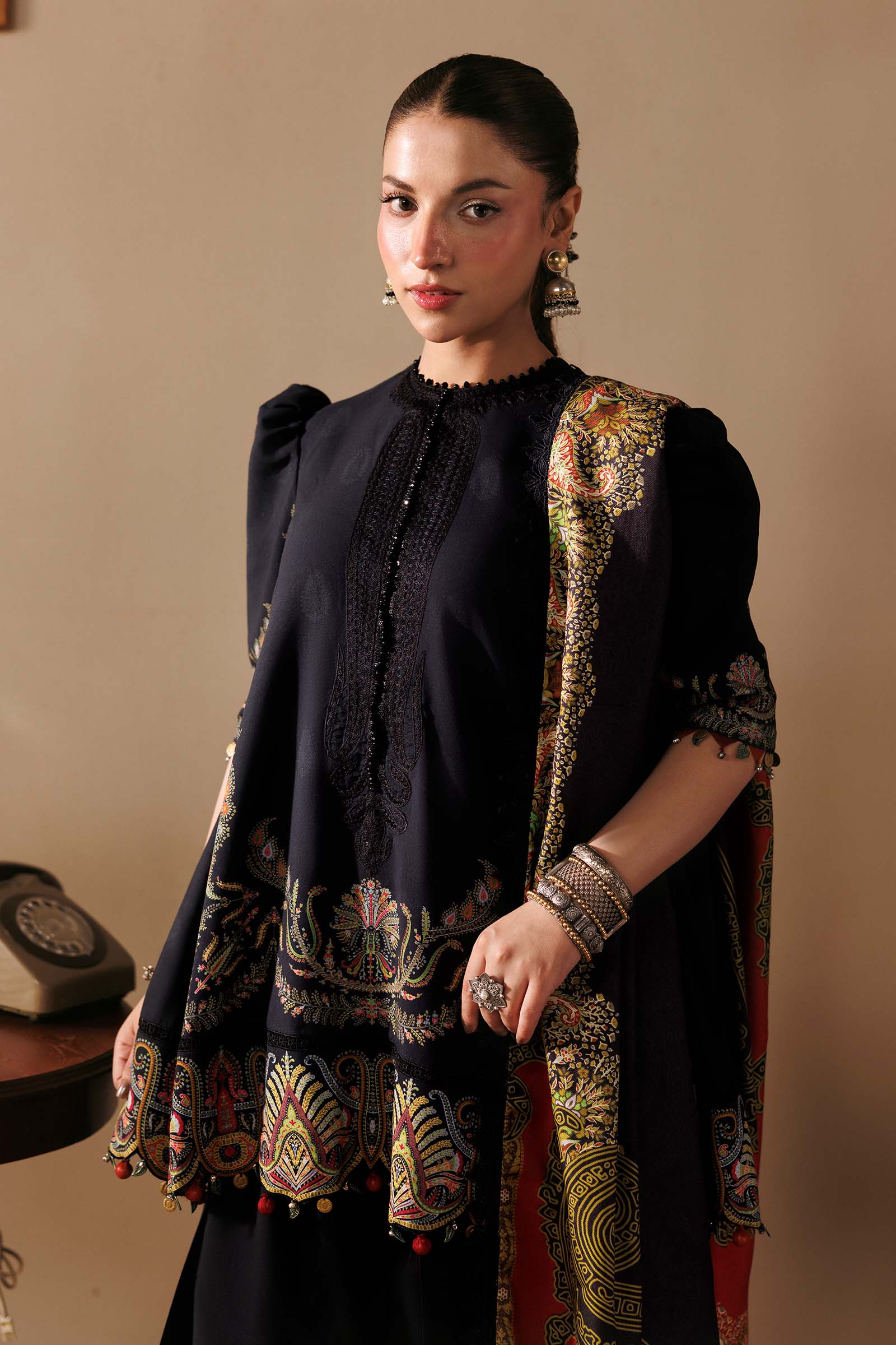 3 Pc Unstitched Embroidered Linen Suit