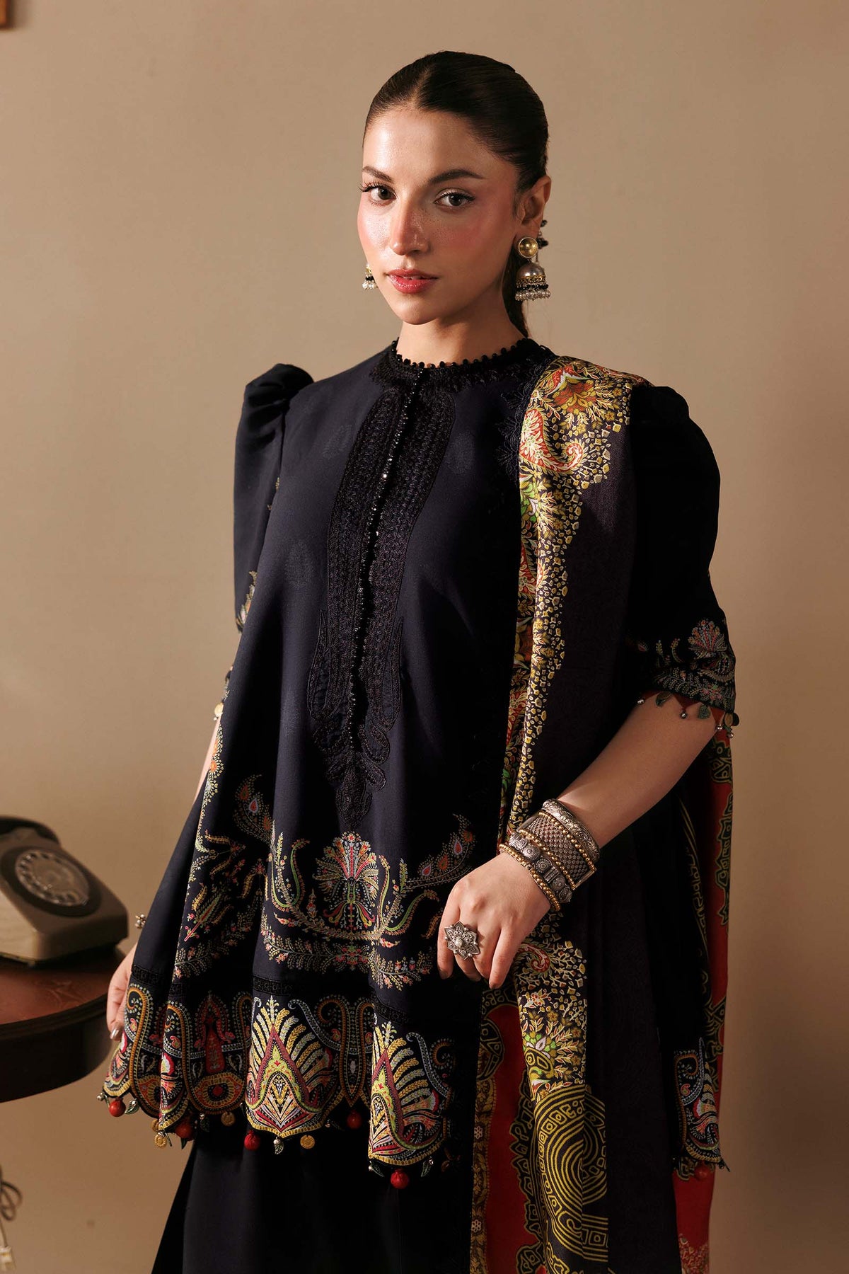 3 Pc Unstitched Embroidered Linen Suit