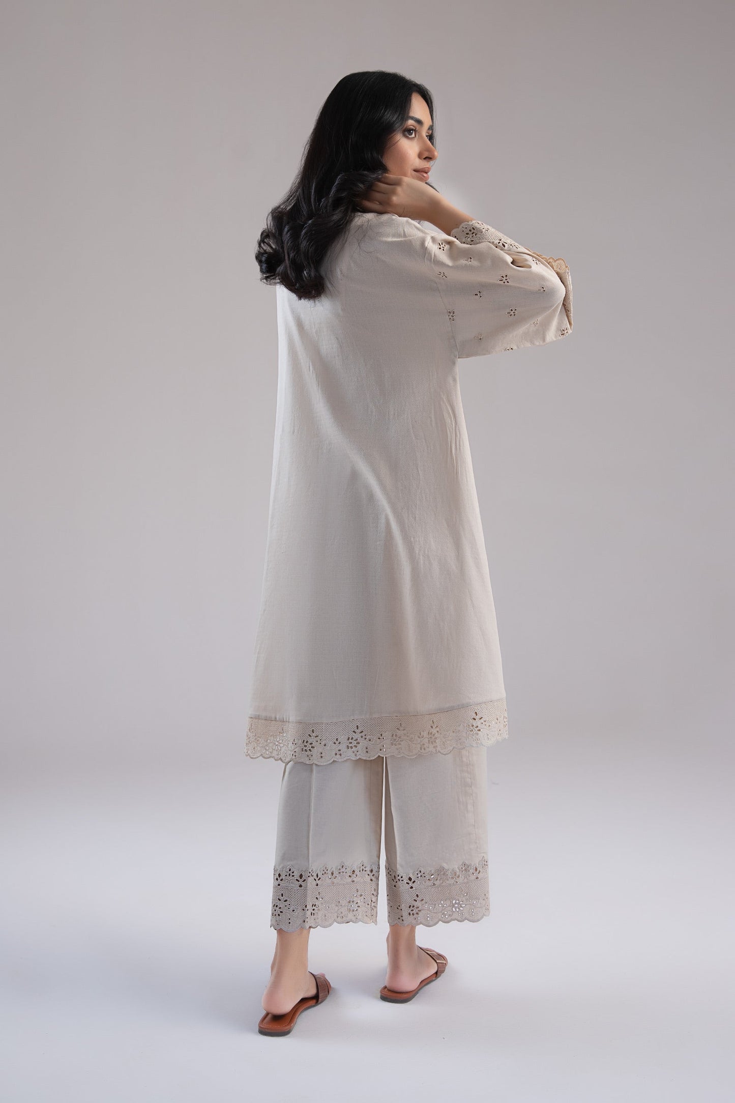 Embroidered Dobby Lawn Co-Ord Set
