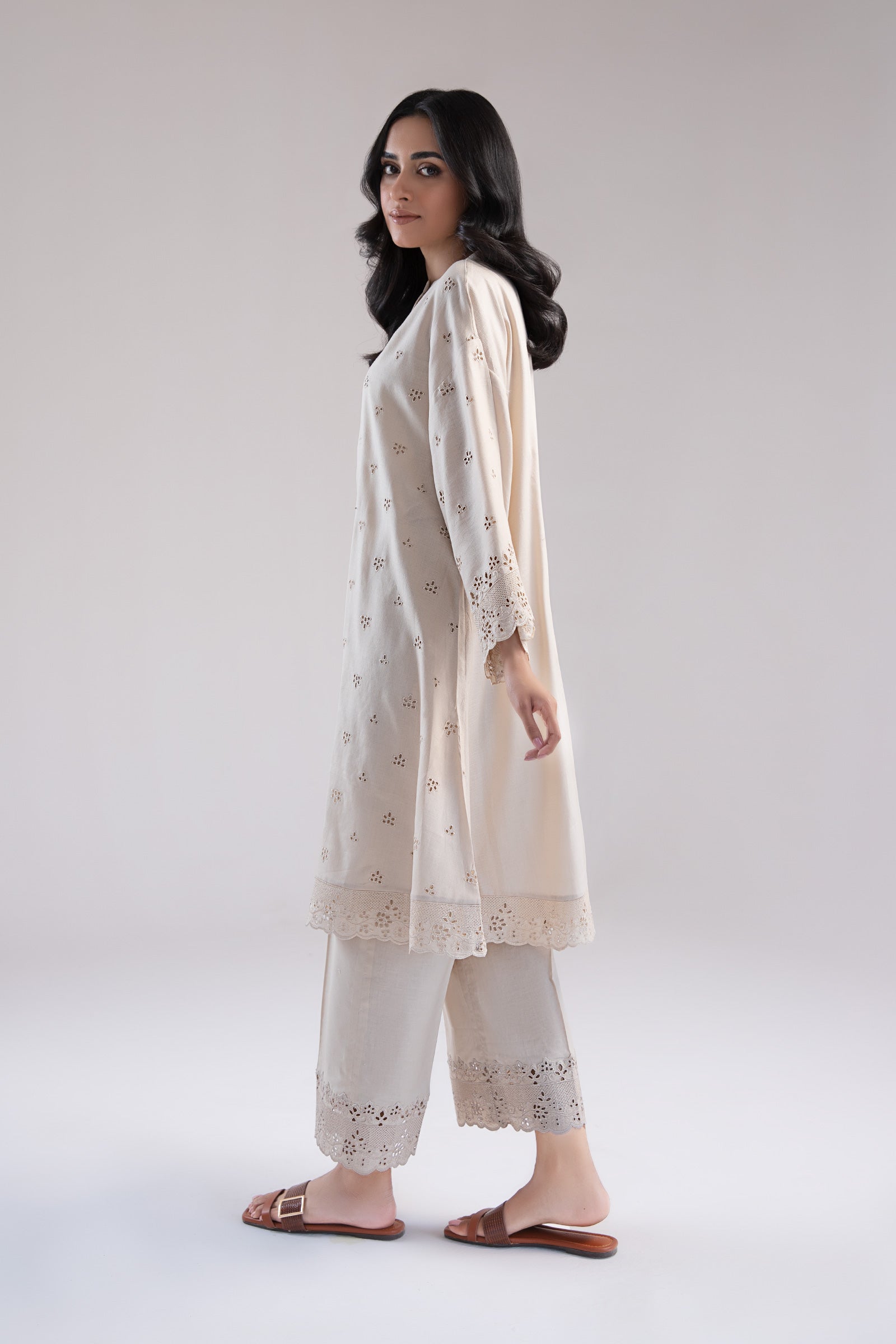 Embroidered Dobby Lawn Co-Ord Set