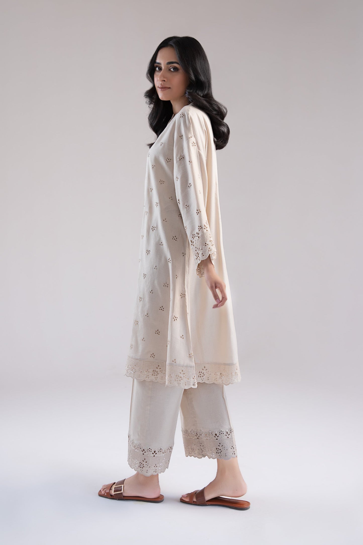 Embroidered Dobby Lawn Co-Ord Set