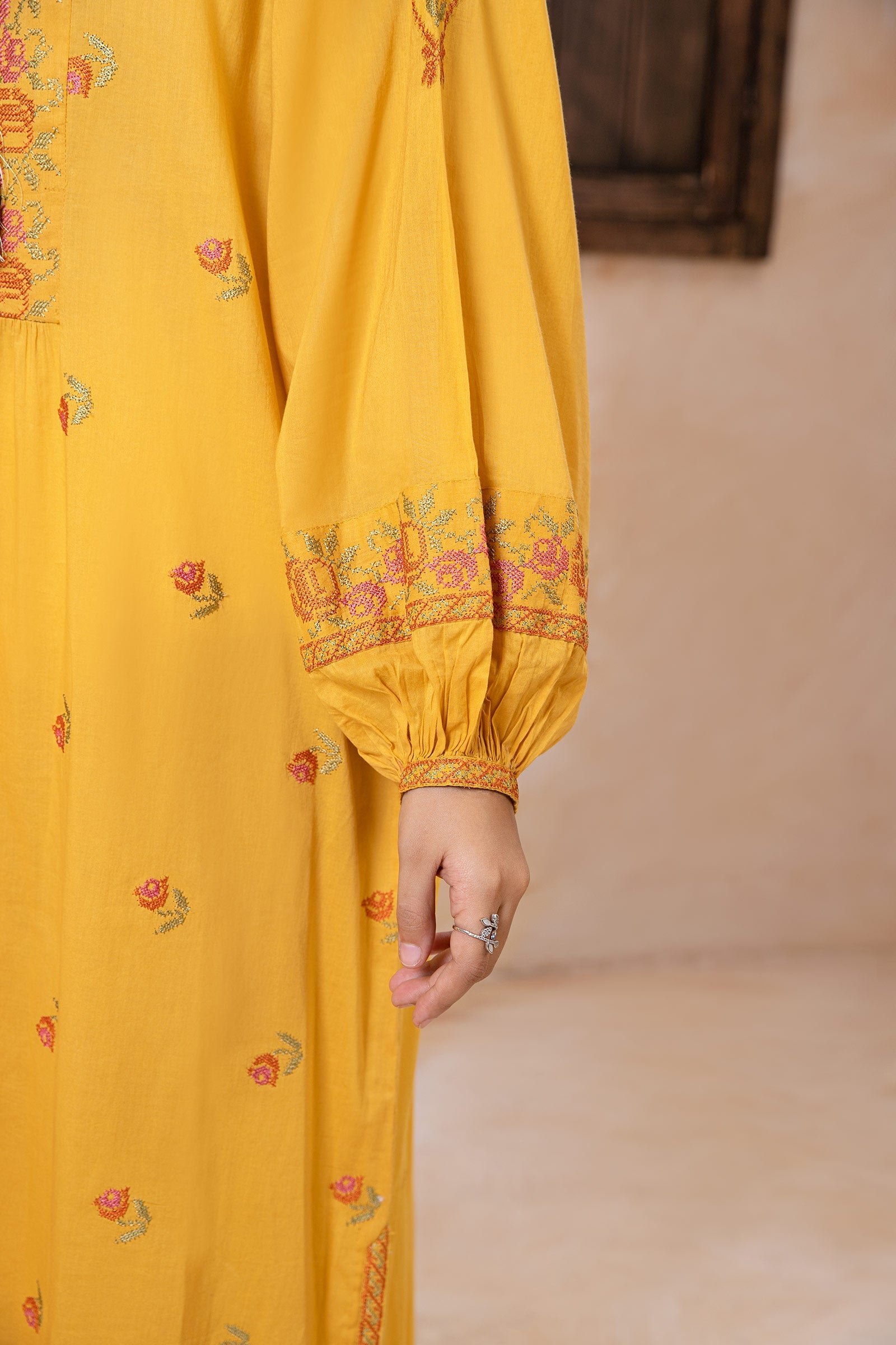 Embroidered Arabic Lawn Tunic