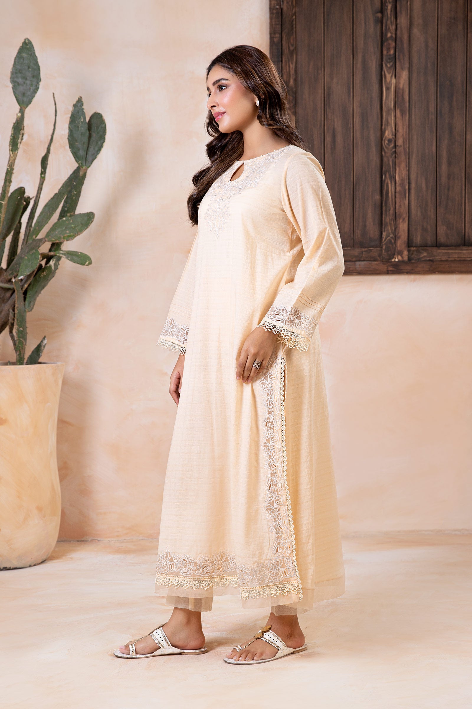 2 Piece Embroidered Dobby Lawn Suit